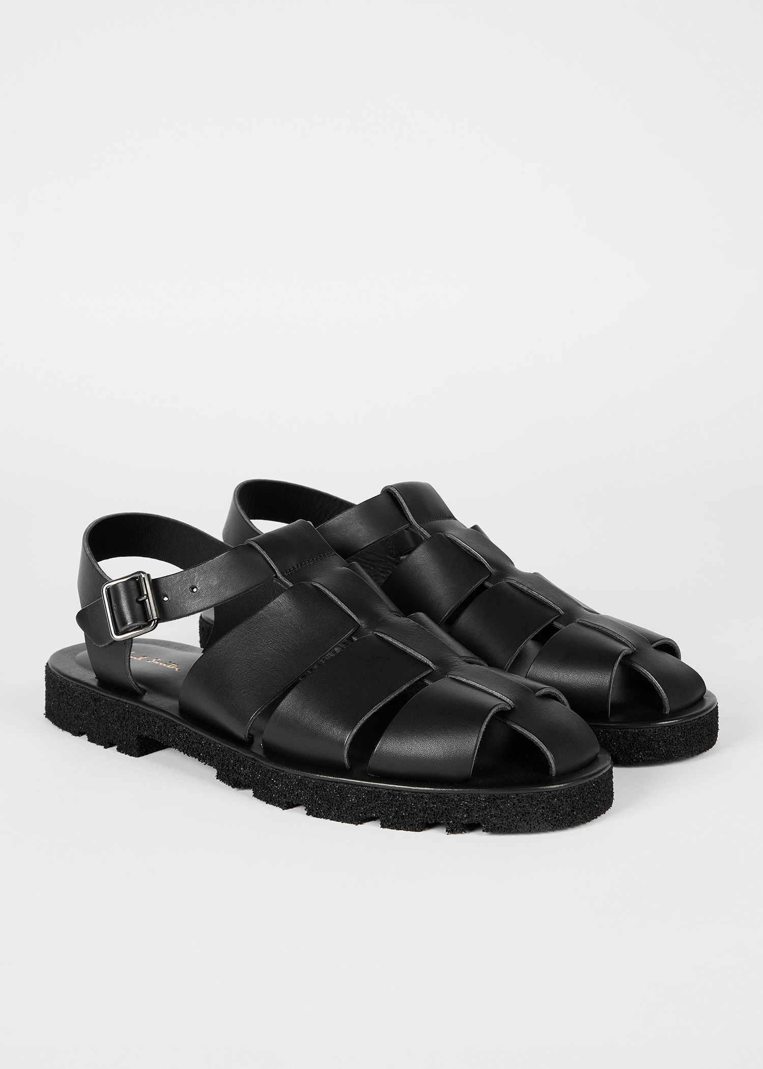 Black Leather 'Sandoval' Fisherman Sandals - 4