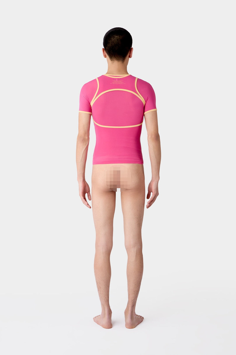 SUPER STRETCH COMBINED T-SHIRT / hot pink 8