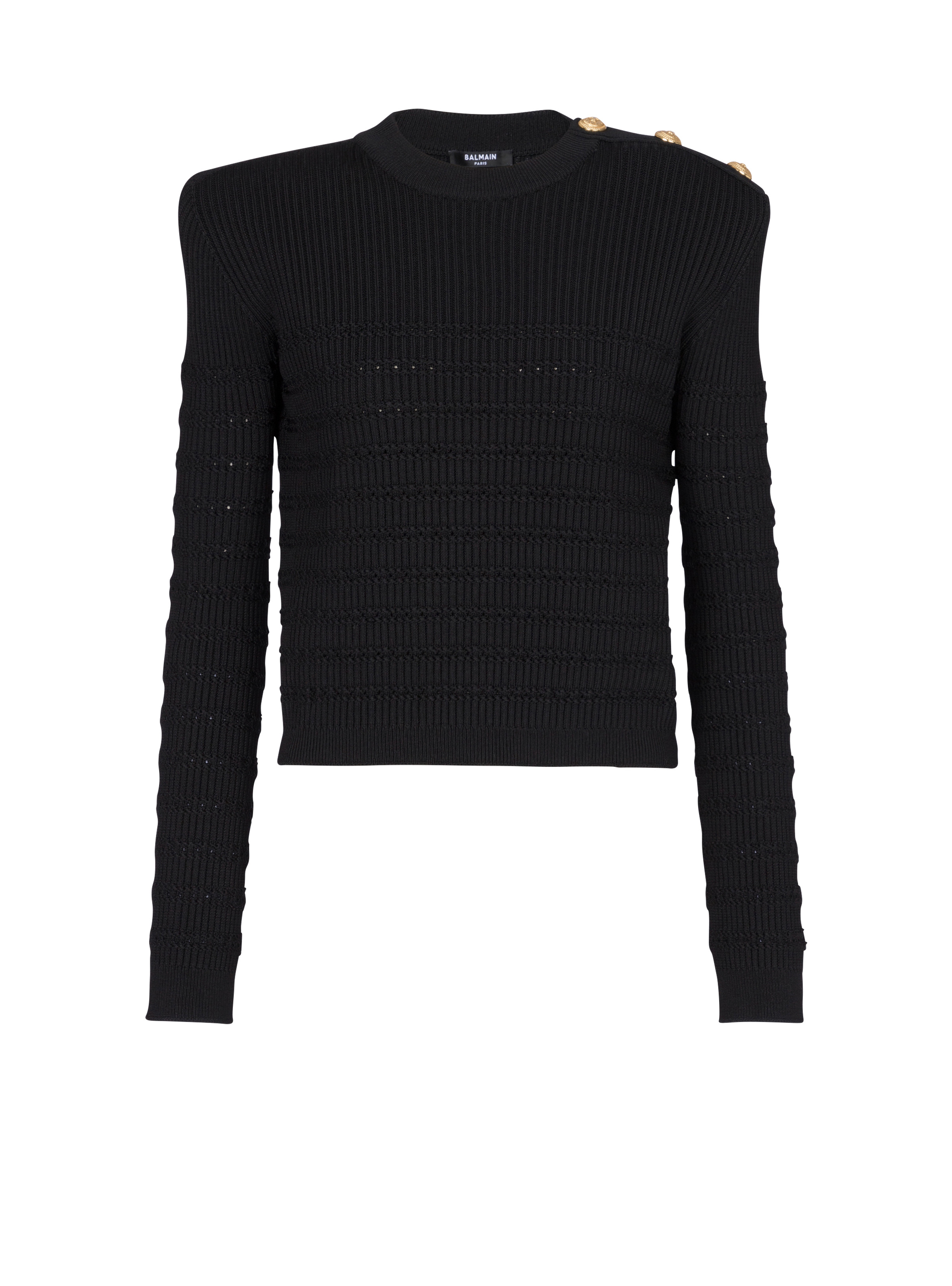 Knit jumper with gold buttons - 1