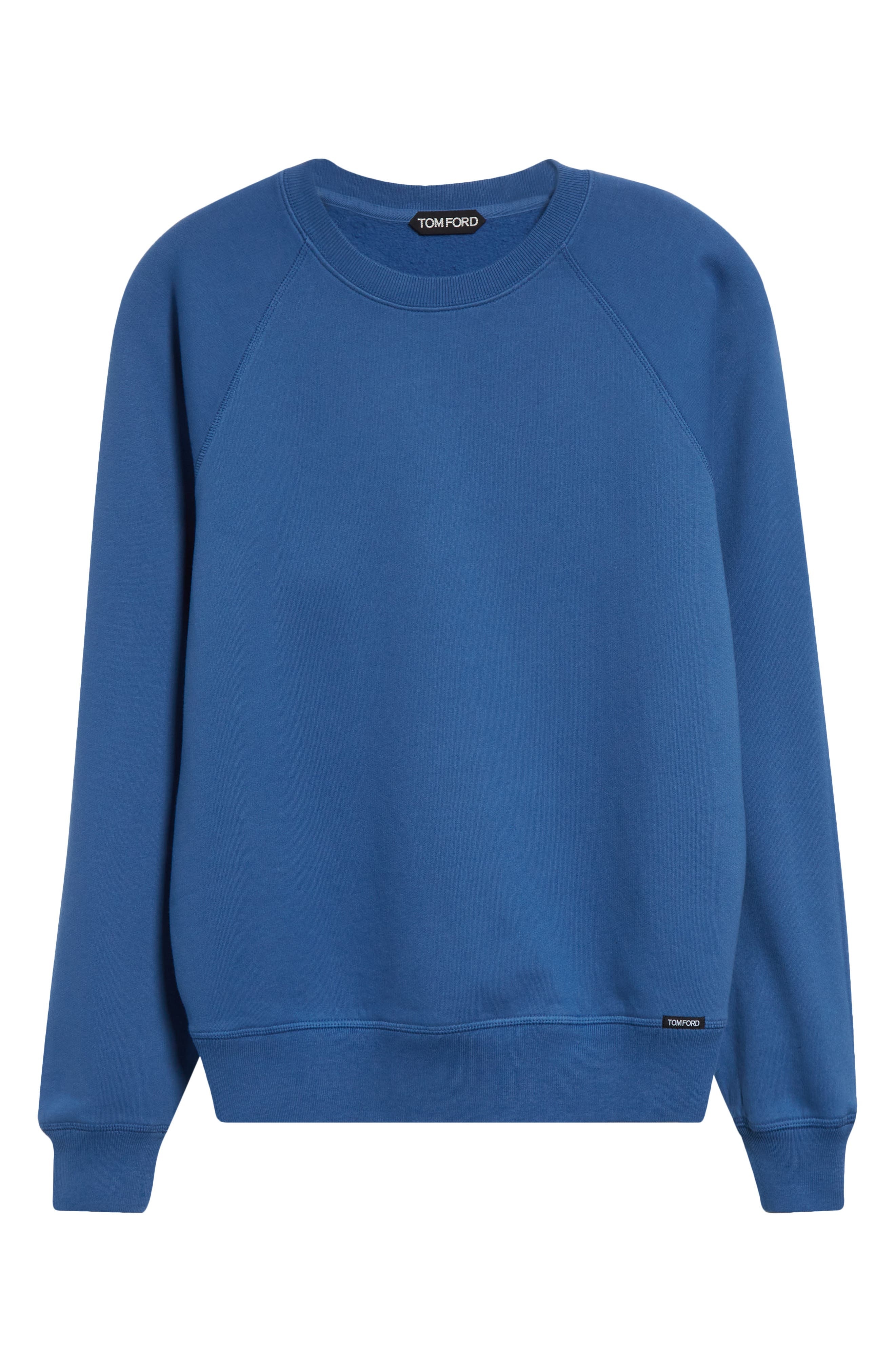 TOM FORD Felpa Garment Dye Crewneck Sweatshirt in Hb532 Denim Blue at Nordstrom - 5