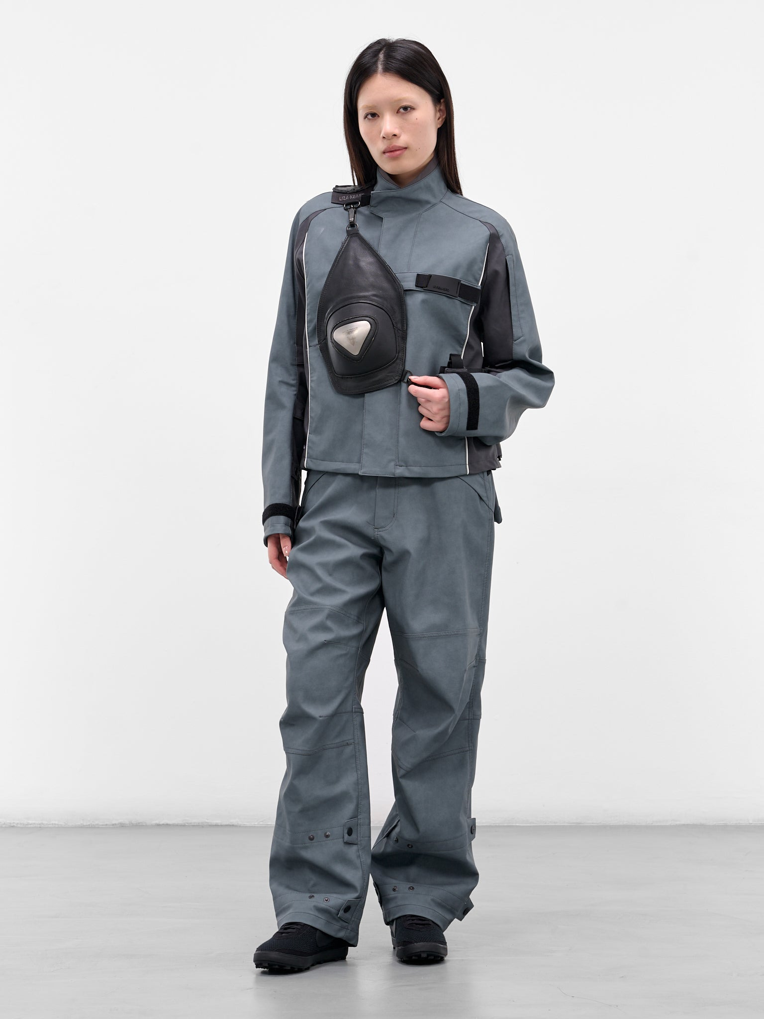 Gray Technical Biker Jacket - 6