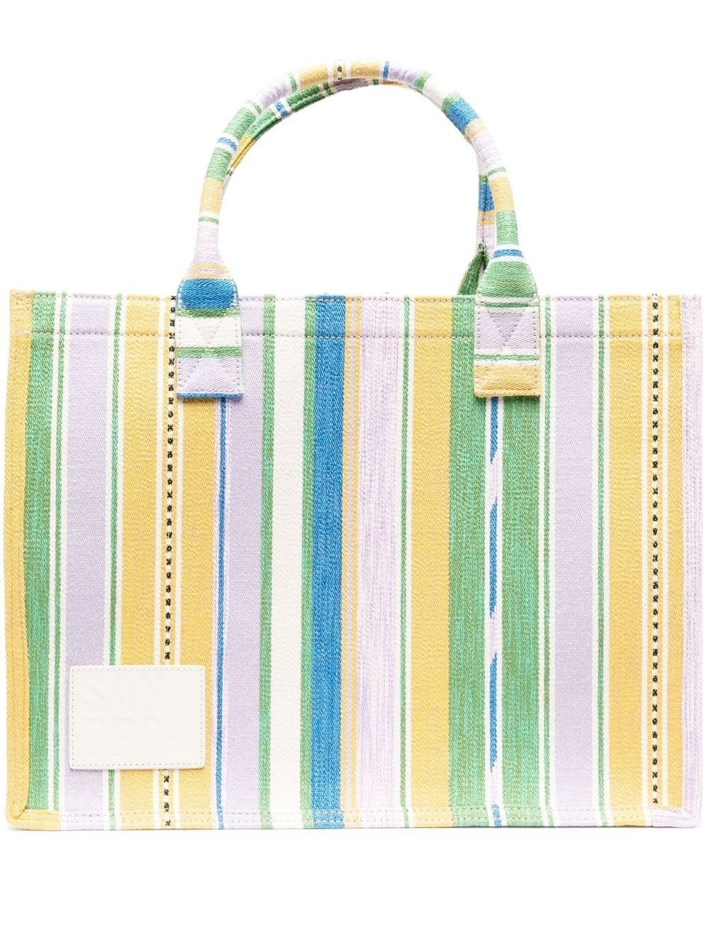 striped tote bag - 1