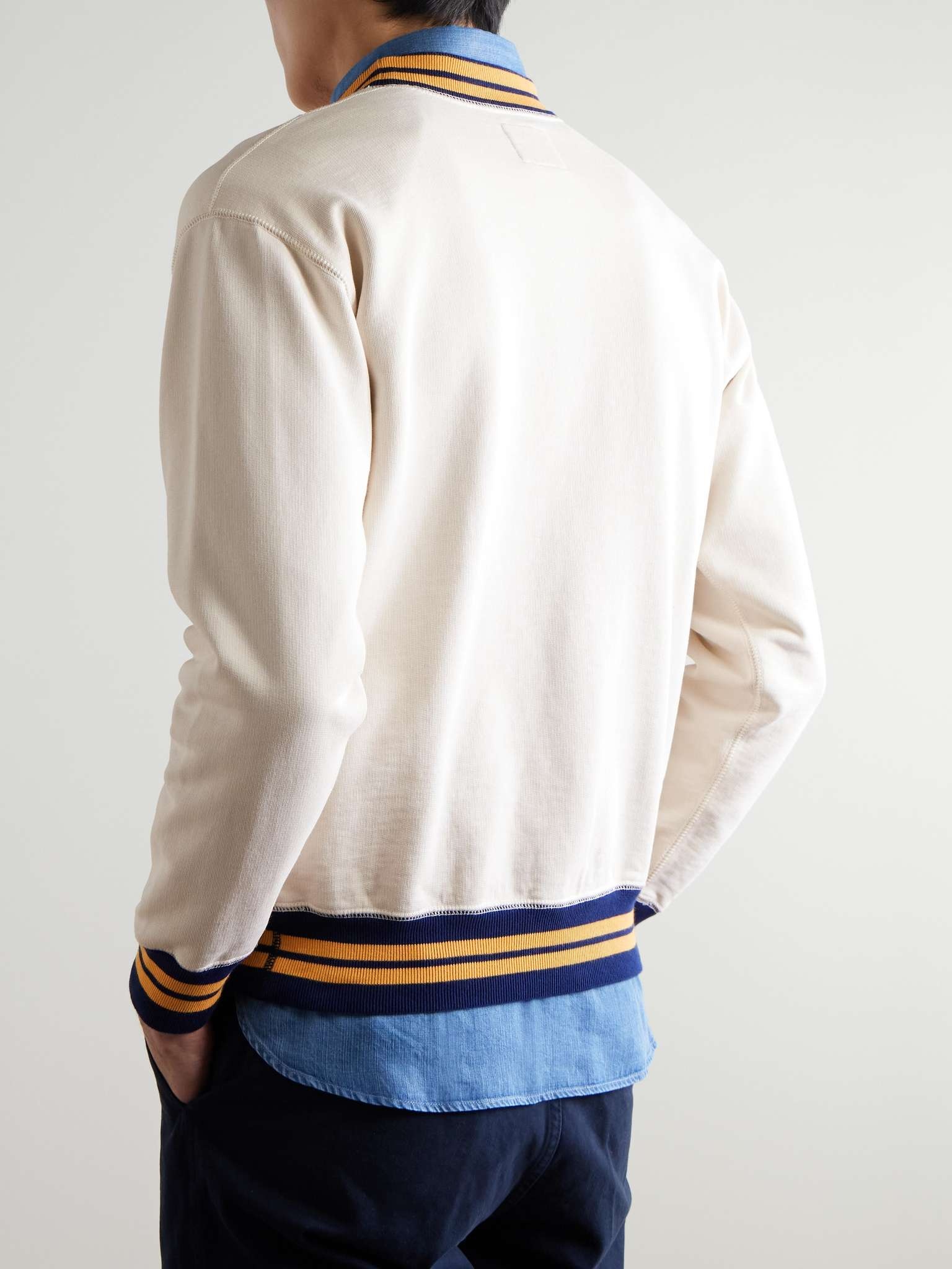 Logo-Embroidered Striped Cotton-Jersey Sweatshirt - 3