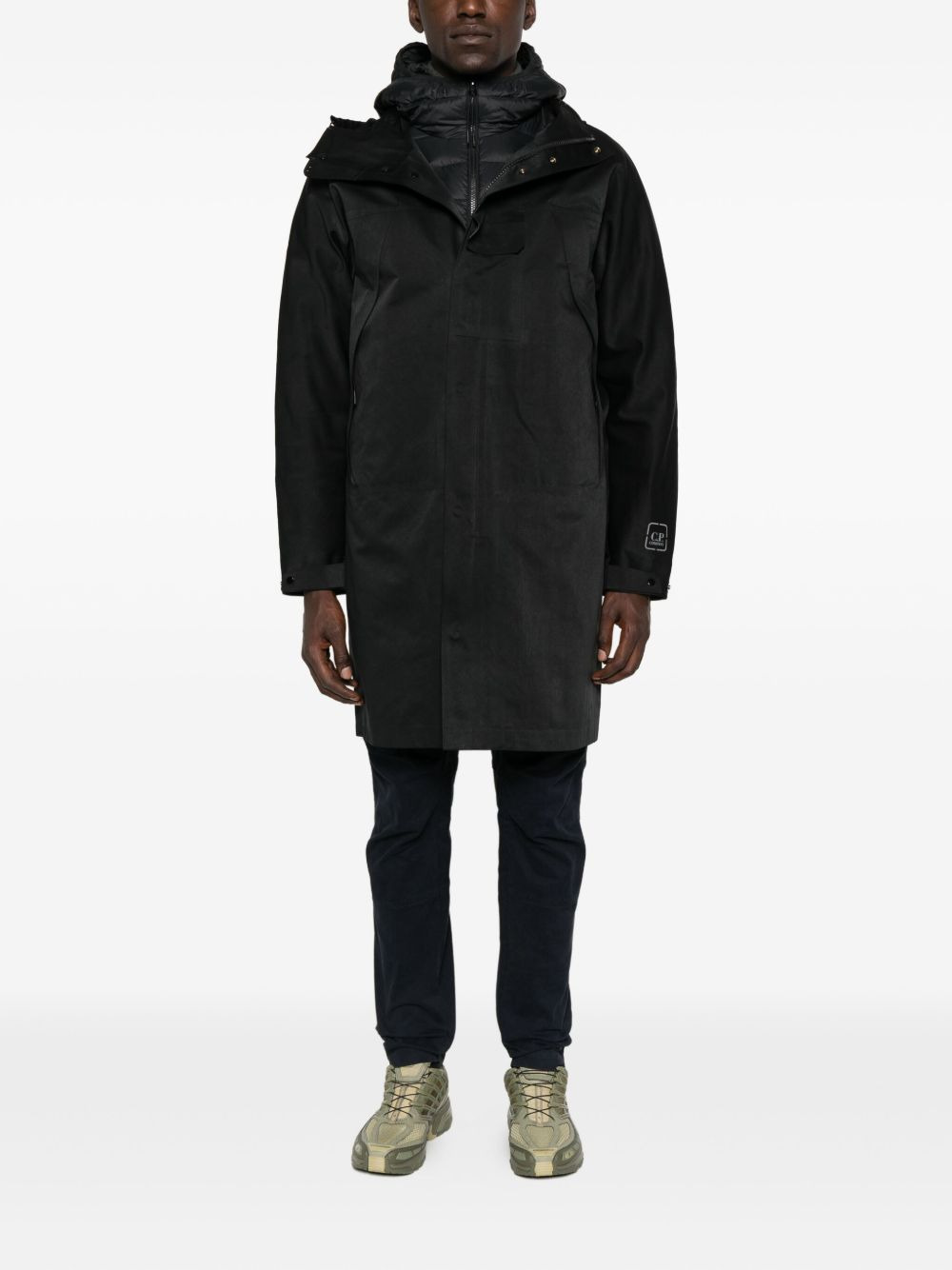 hooded panelled coat - 2