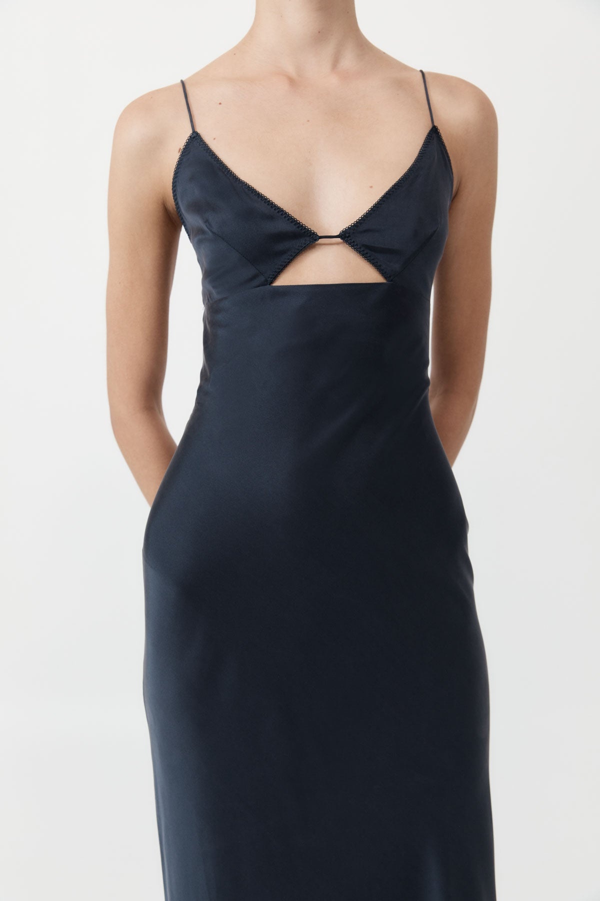 Soft Silk Bra Bias Slip - Inkwell - 5
