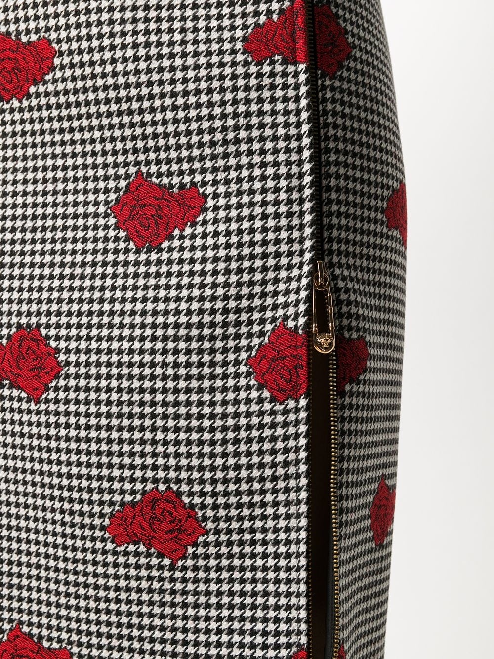 Houndstooth rose print skirt - 5