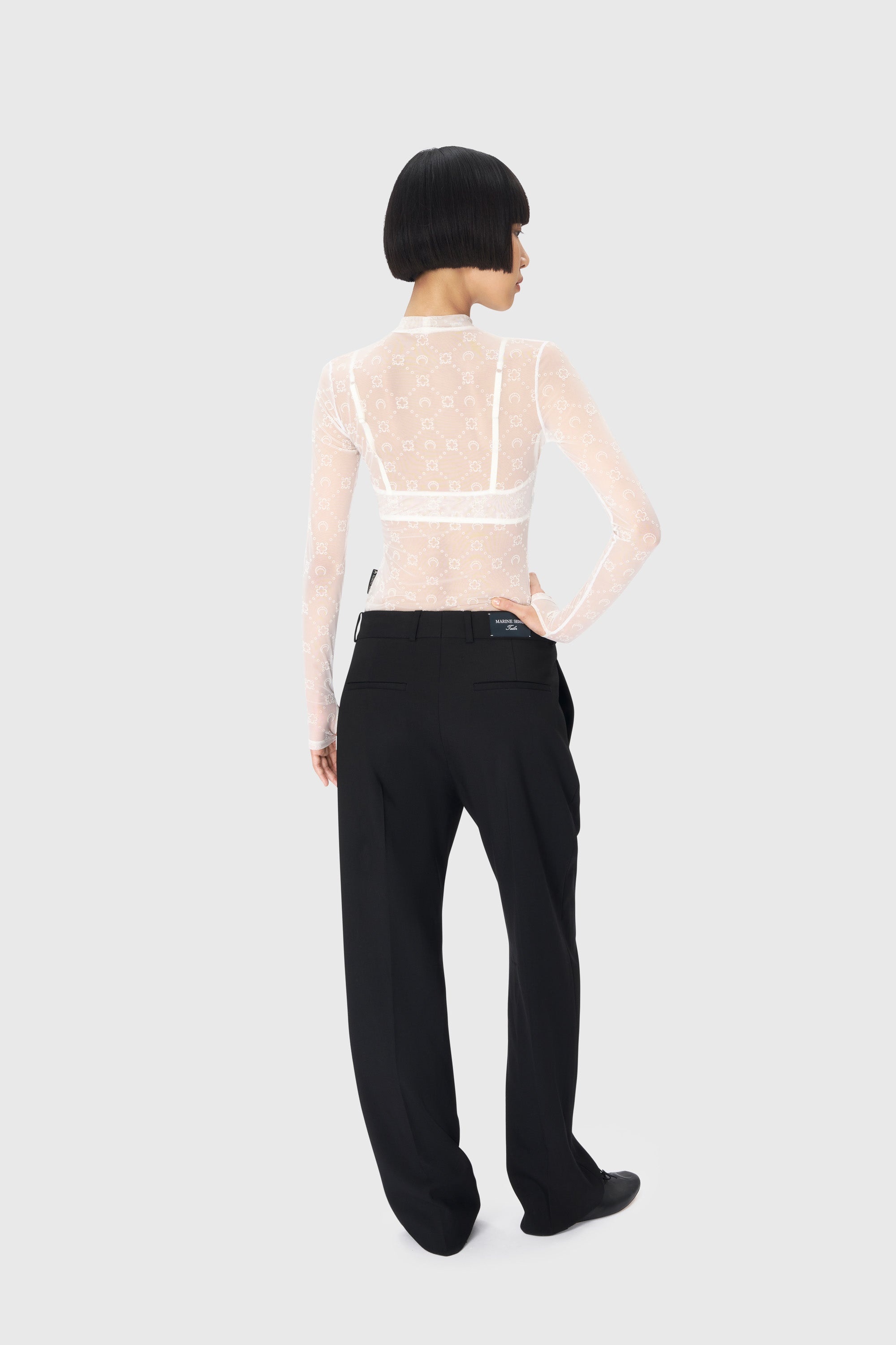 Recycled Mesh Flock Second Skin Highneck Top - 5