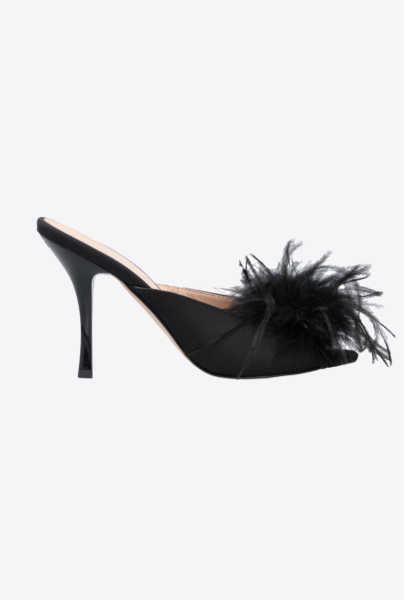MULE SANDALS WITH FEATHERS 1