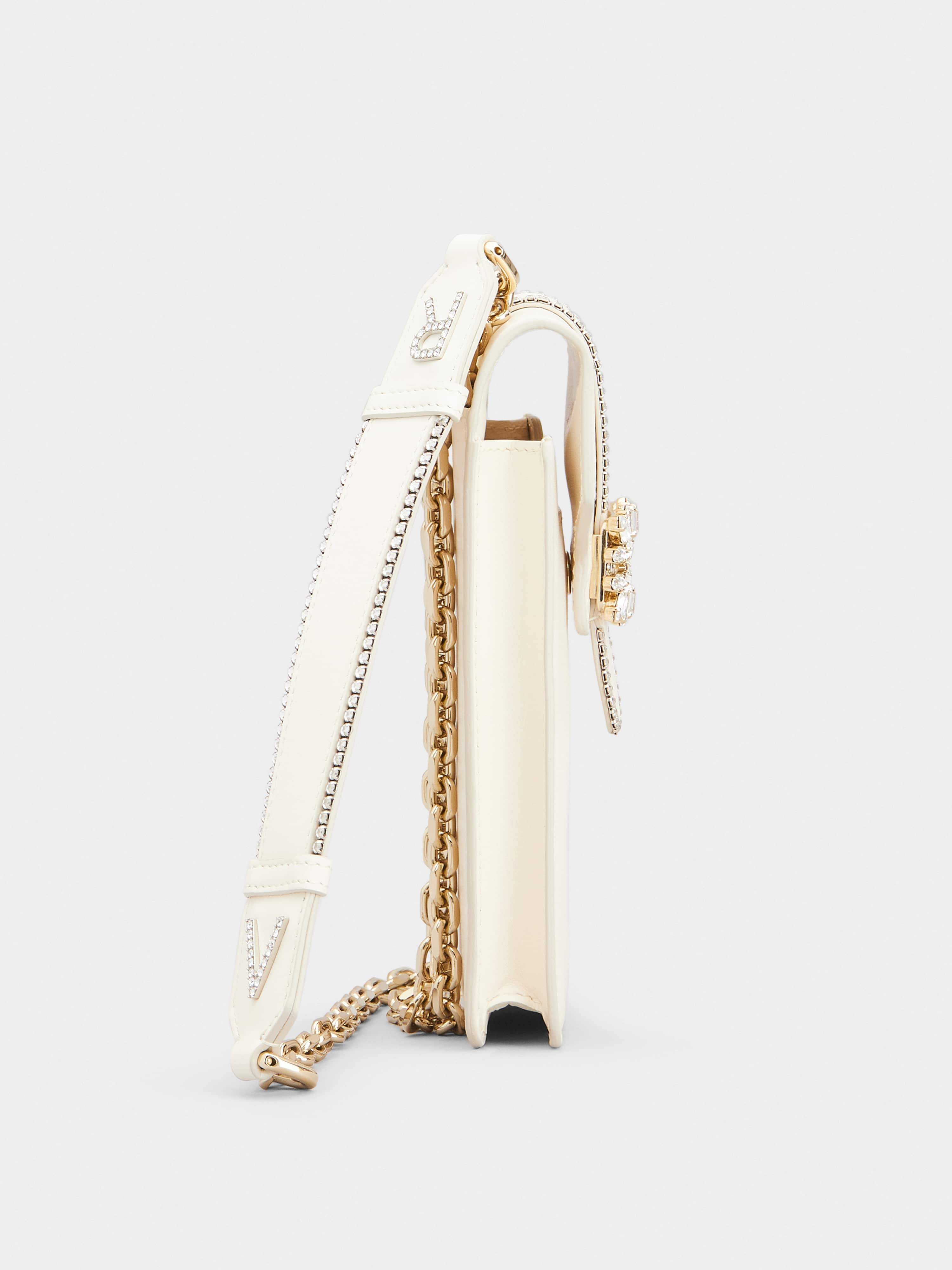 Roger Vivier Miss Vivier Pocket Phone Holder in Leather | REVERSIBLE