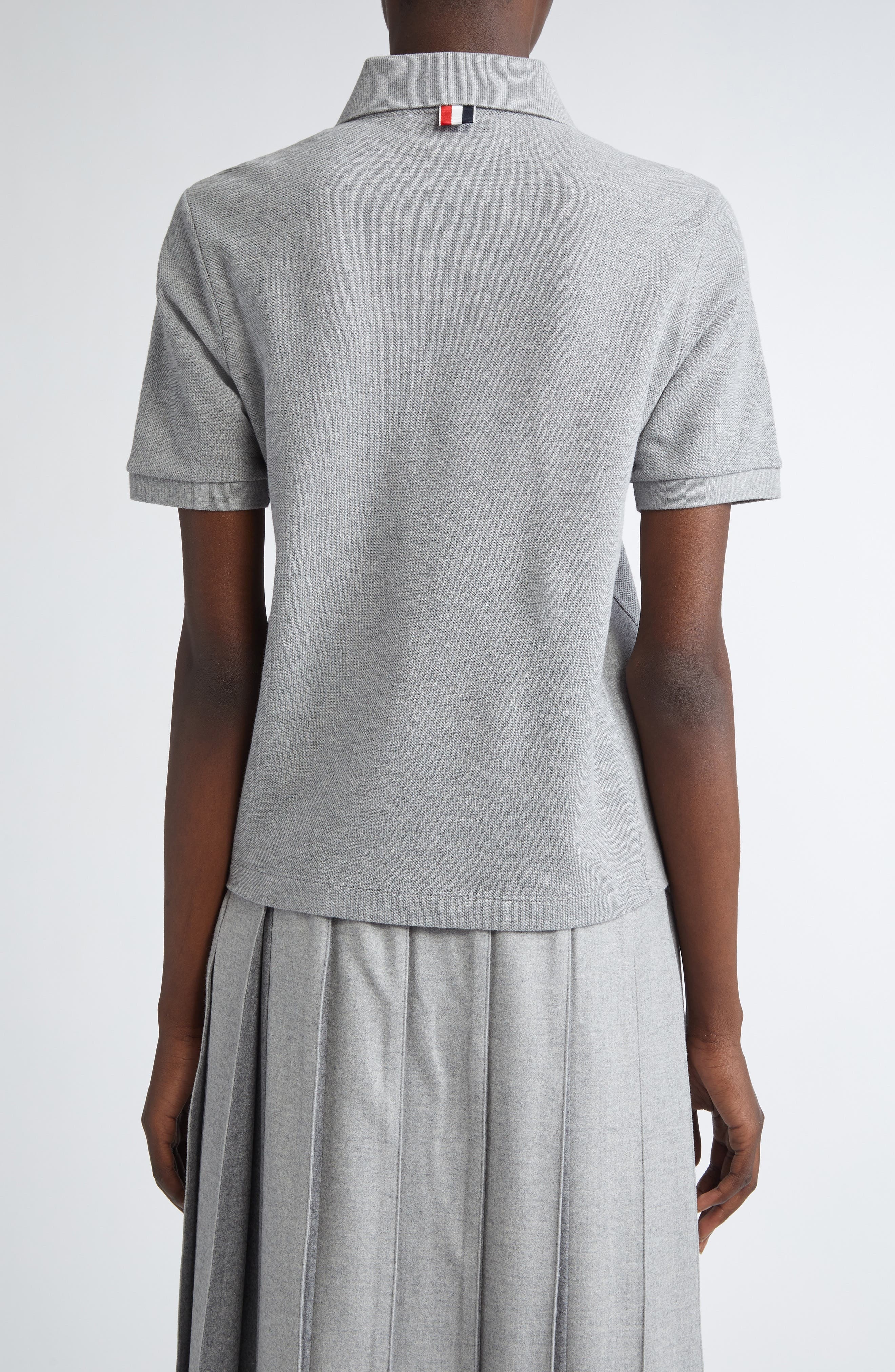 Thom Browne 4-Bar Cotton Piqué Polo in Grey at Nordstrom - 3