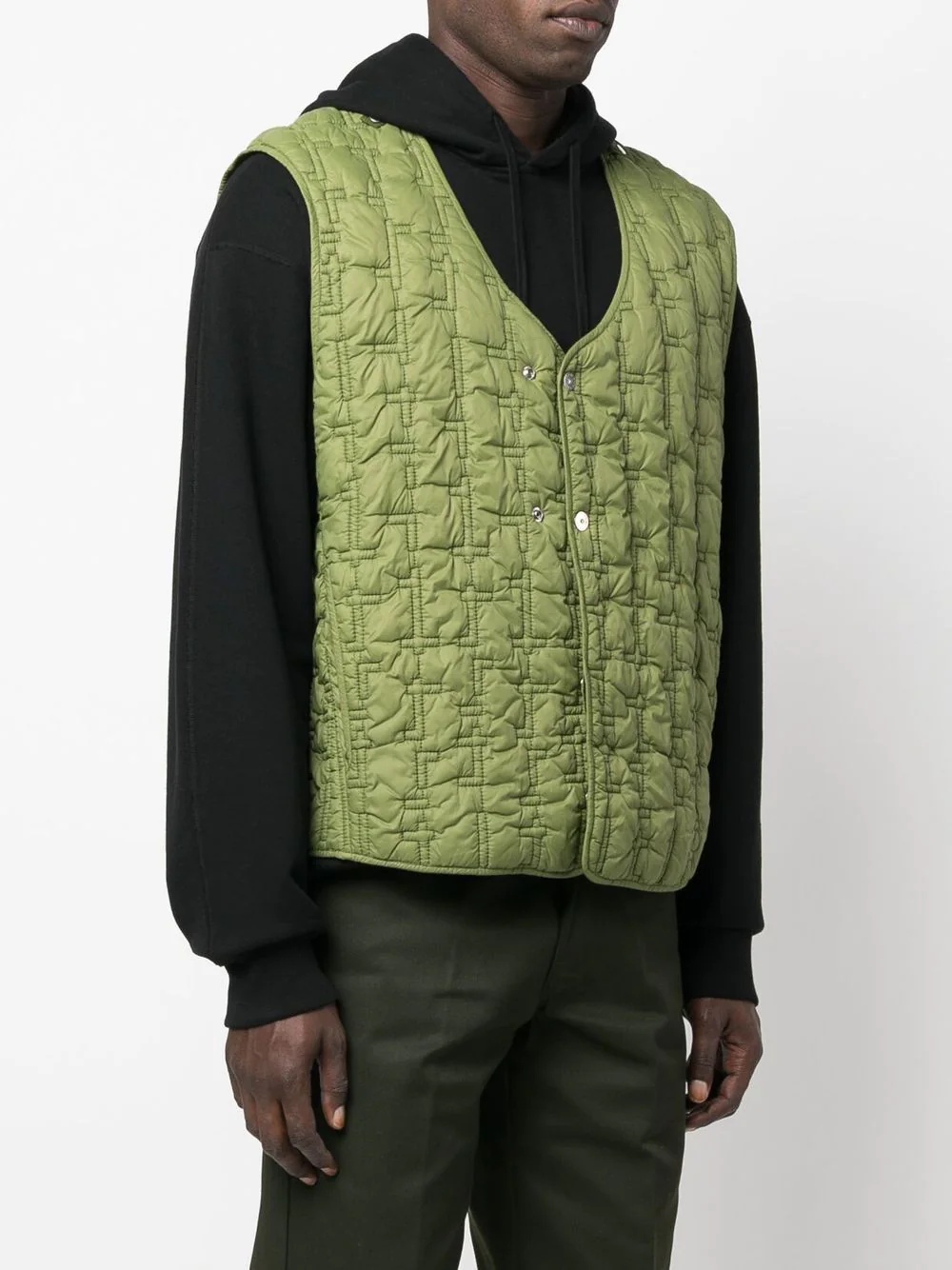 ruched quilted gilet - 3