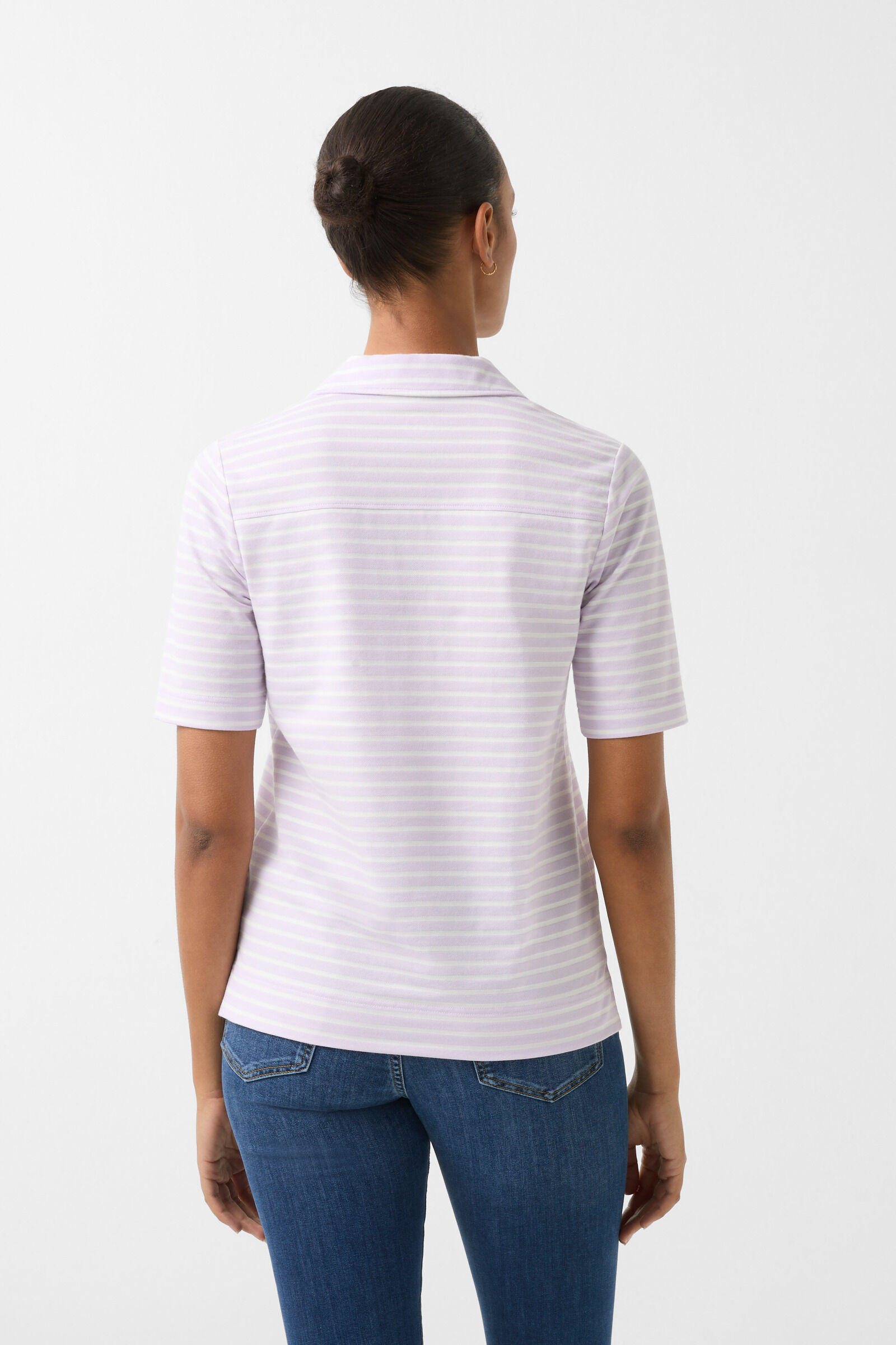 Peony polo shirt in Lilac/Off-White - 3
