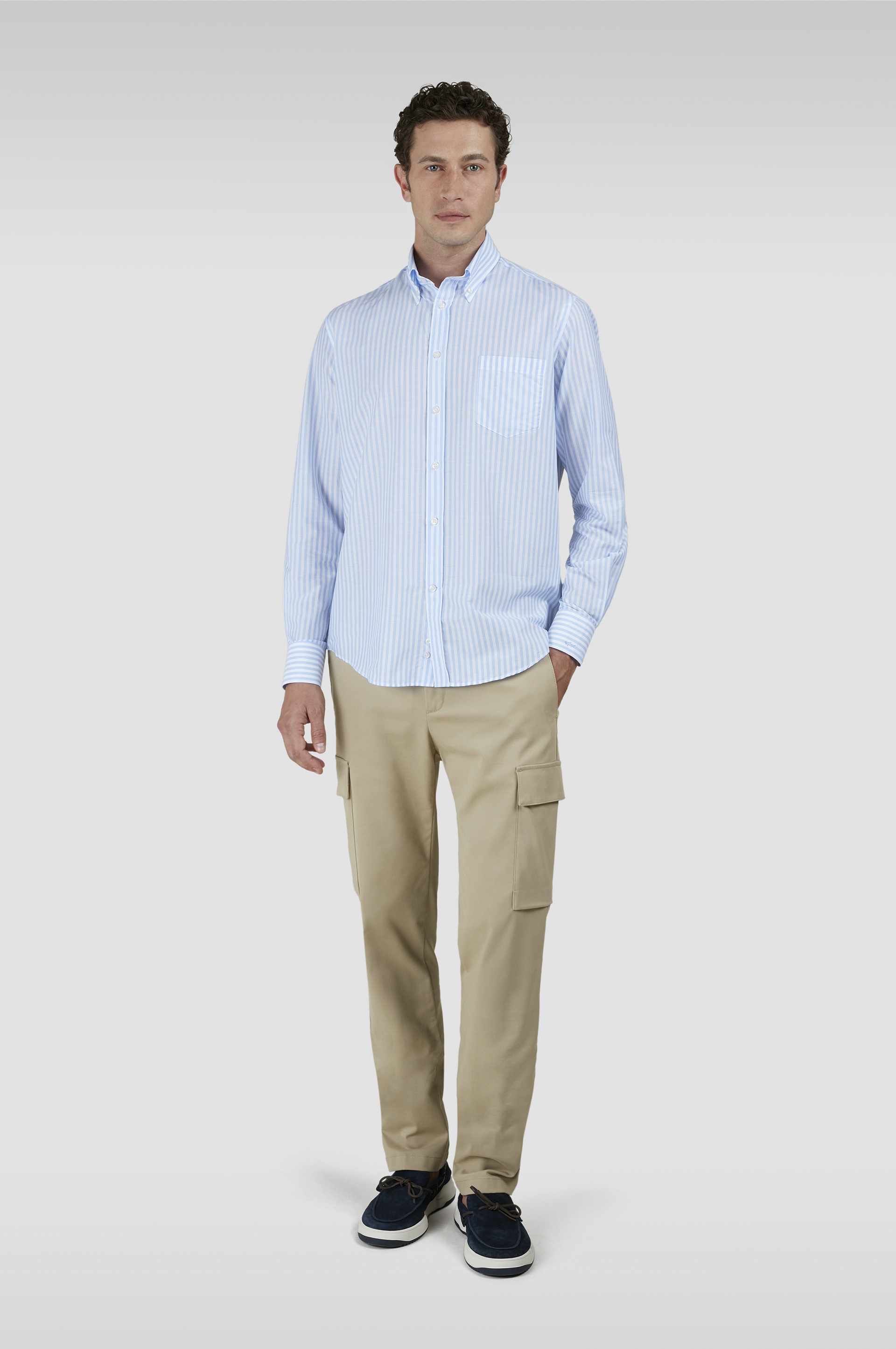 COTTON SHIRT WITH STRIPED PATTERN - 2