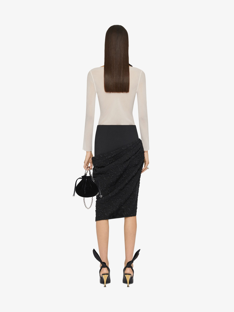 ASYMMETRIC DRAPED SKIRT IN JERSEY WITH FLORAL PATTERN 4