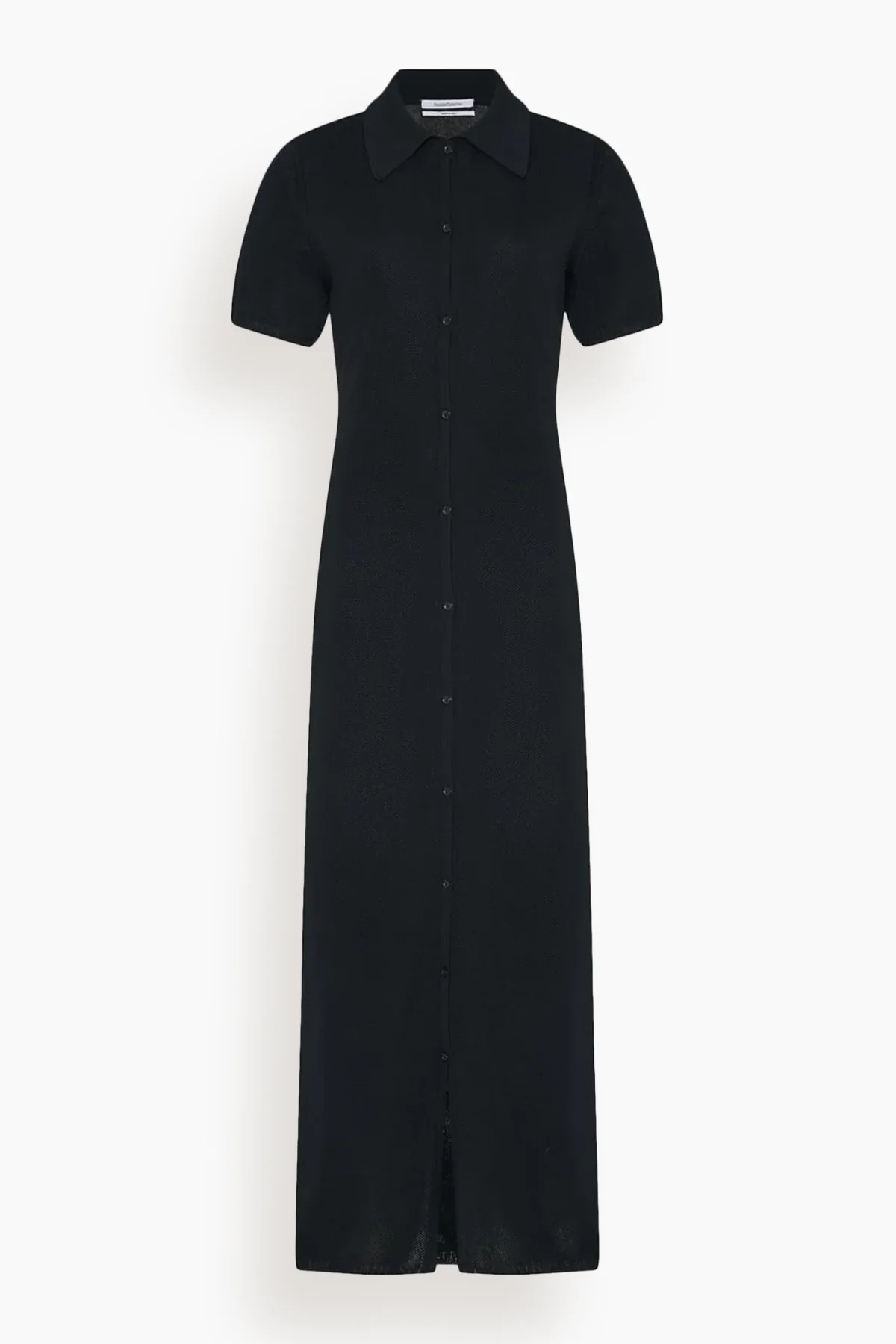 Pique Polo Dress in Black - 1