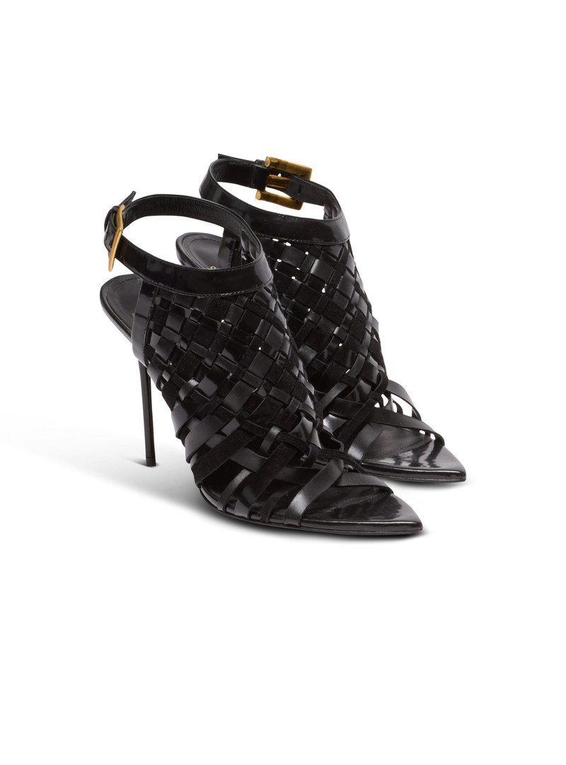 Fringed patent leather sandals 2