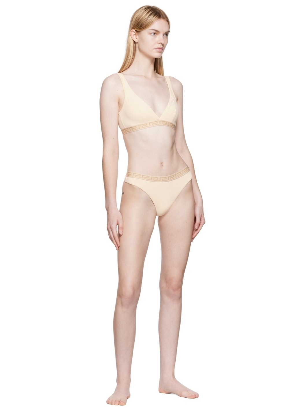 Beige Greca Border Bra - 4