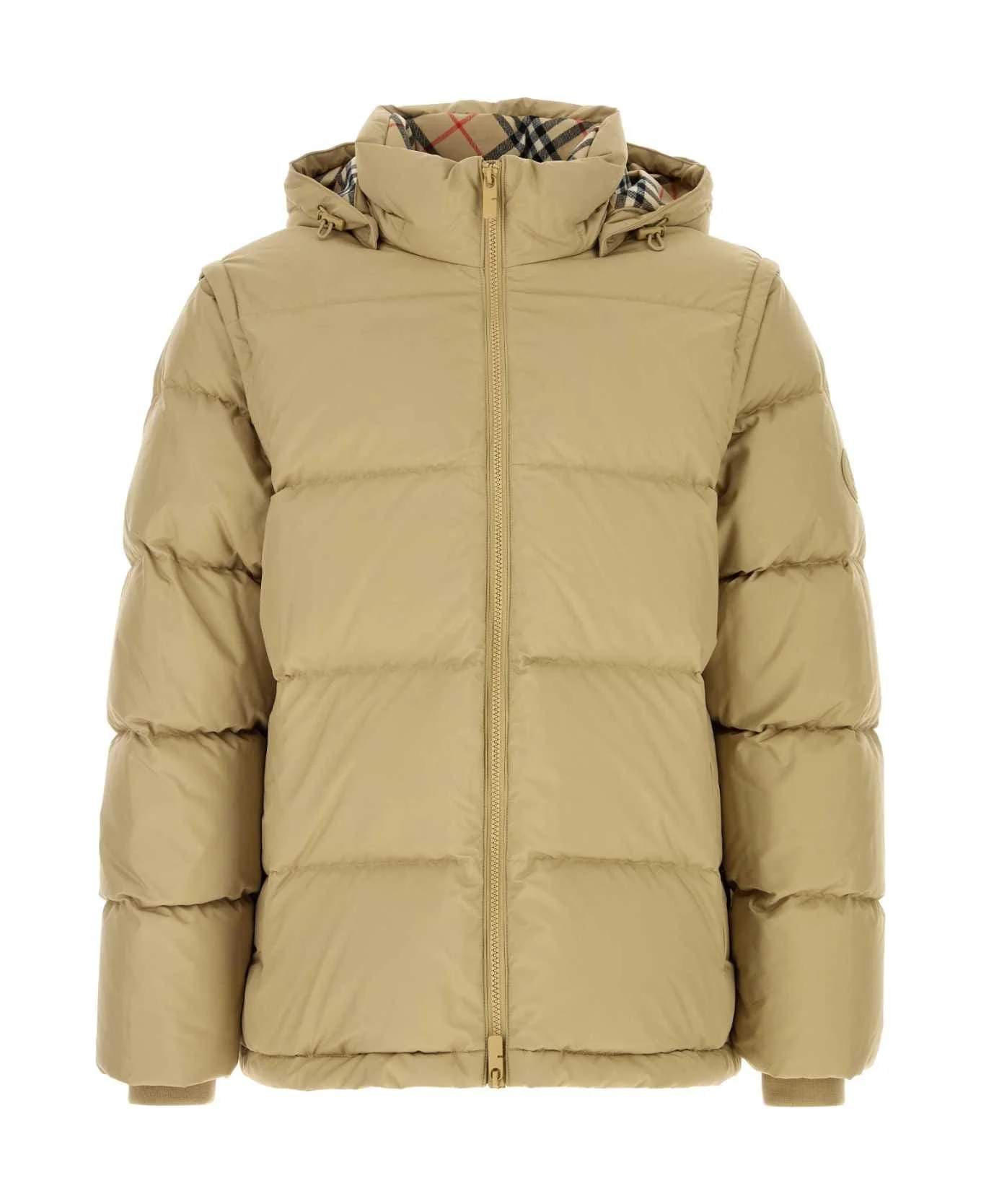 Beige Polyester Down Jacket - 1