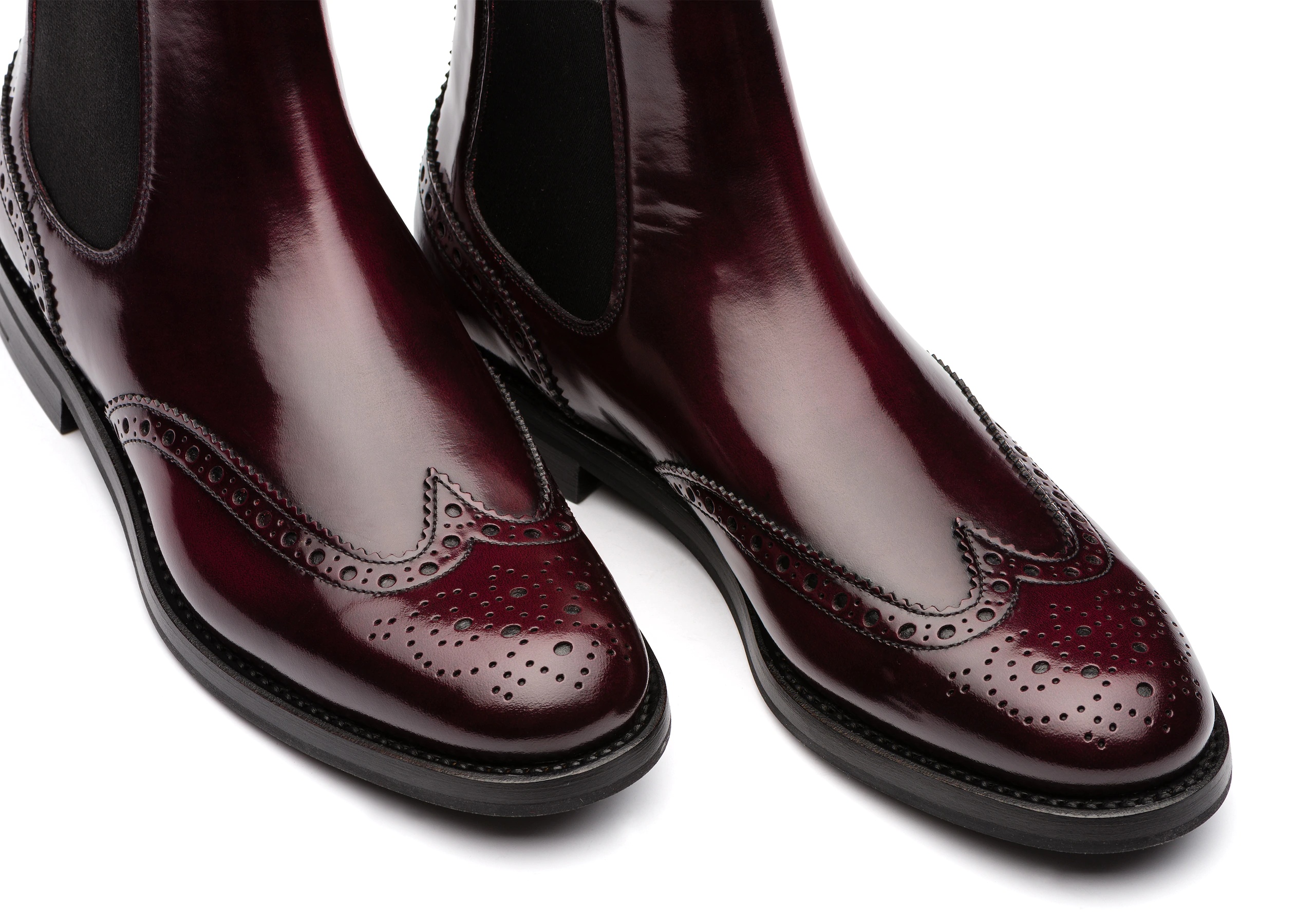 Ketsby wg
Polished Fumè Brogue Chelsea Boot Light burgundy - 4