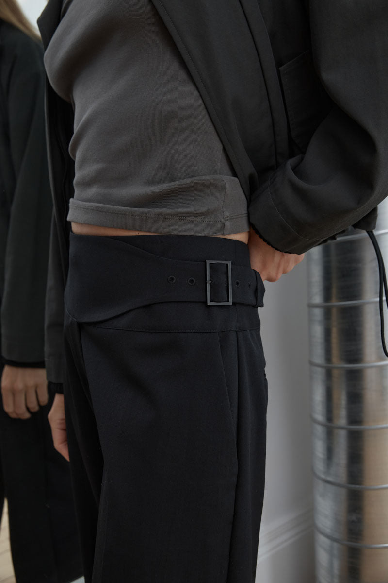 Cummerbund Pants - Black - 8
