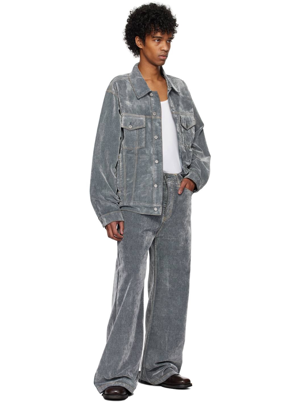 Gray Bold Denim Jacket - 4