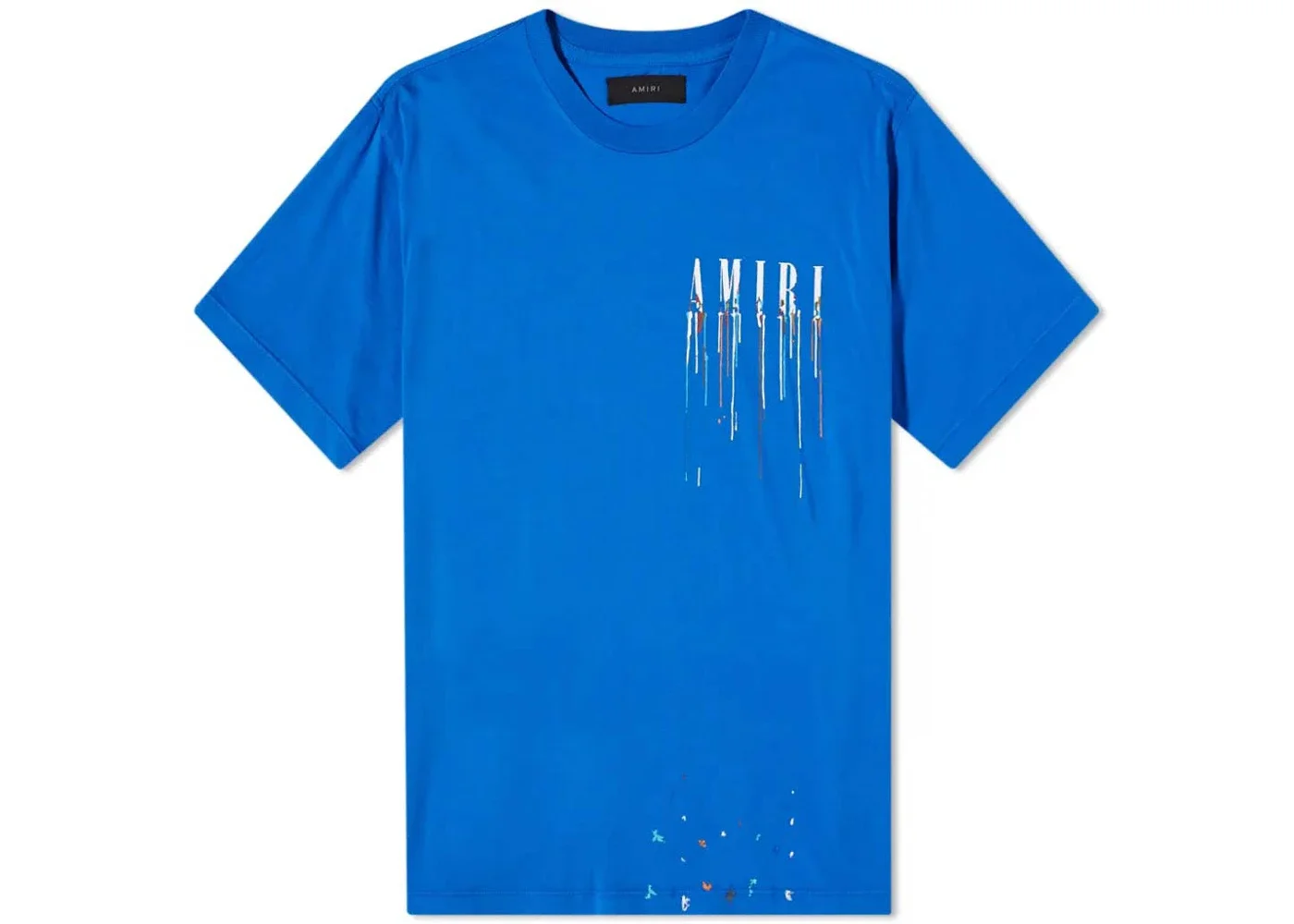 AMIRI Paint Drip Core Logo Tee Blue/White - 1