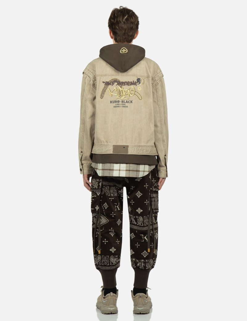 Monogram Paisley and Logo Print Velvet Joggers 6