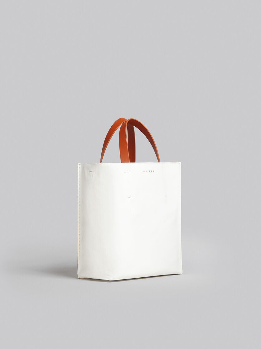 MUSEO SOFT SMALL BAG IN WHITE AND LIGHT BLUE LEATHER - 6