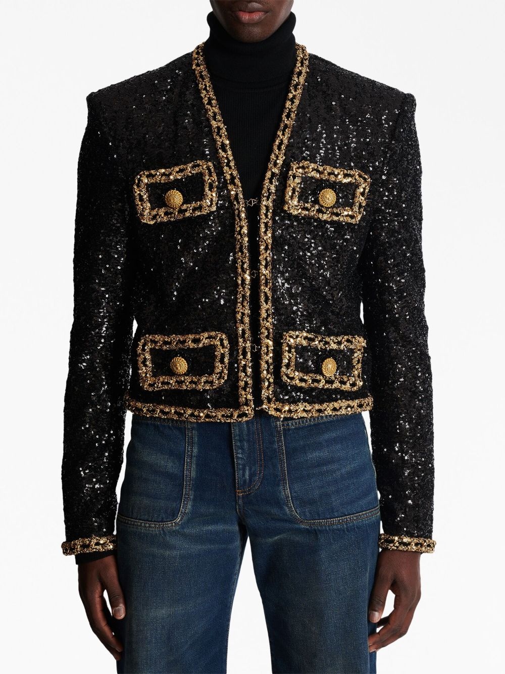 sequinned Spencer jacket - 5
