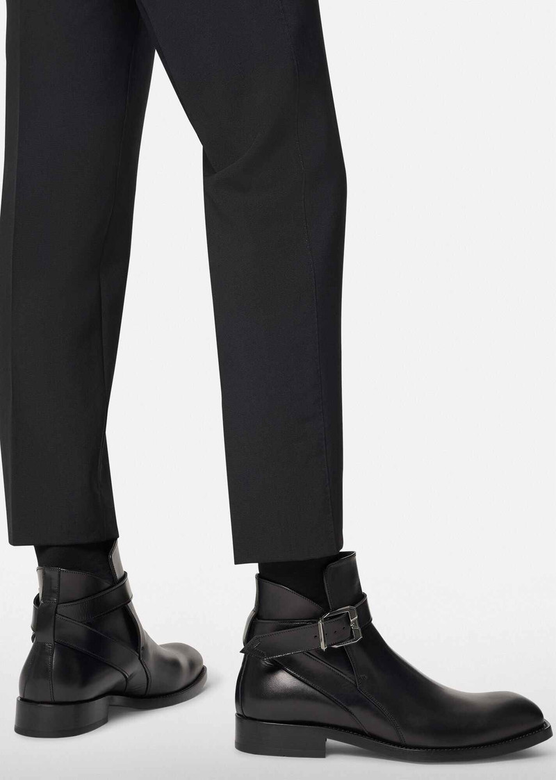 VERSACE Leather Ankle Boots outlook