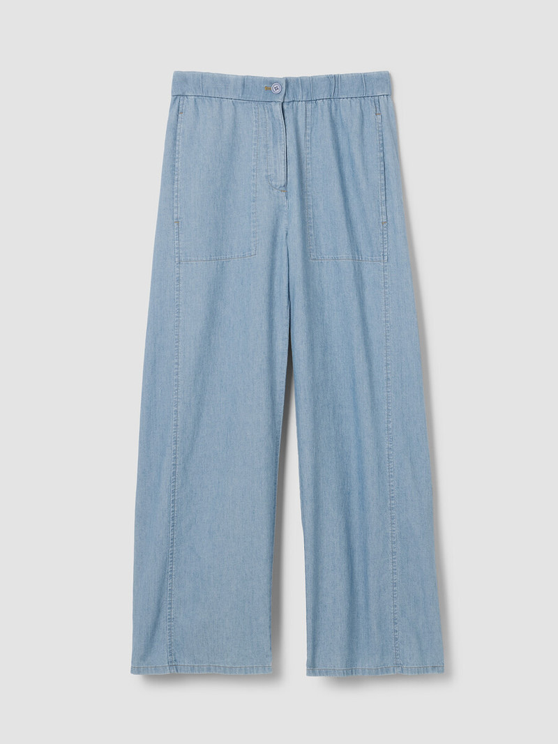 Airy Organic Cotton Twill Wide-Leg Pant 1