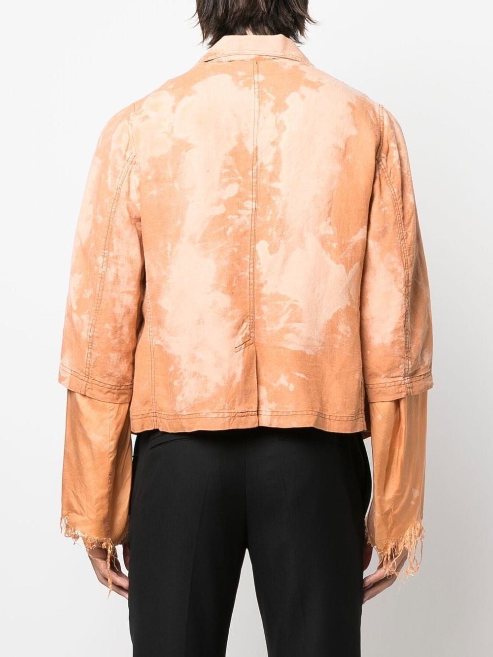 cropped sleeve bleach blazer - 4