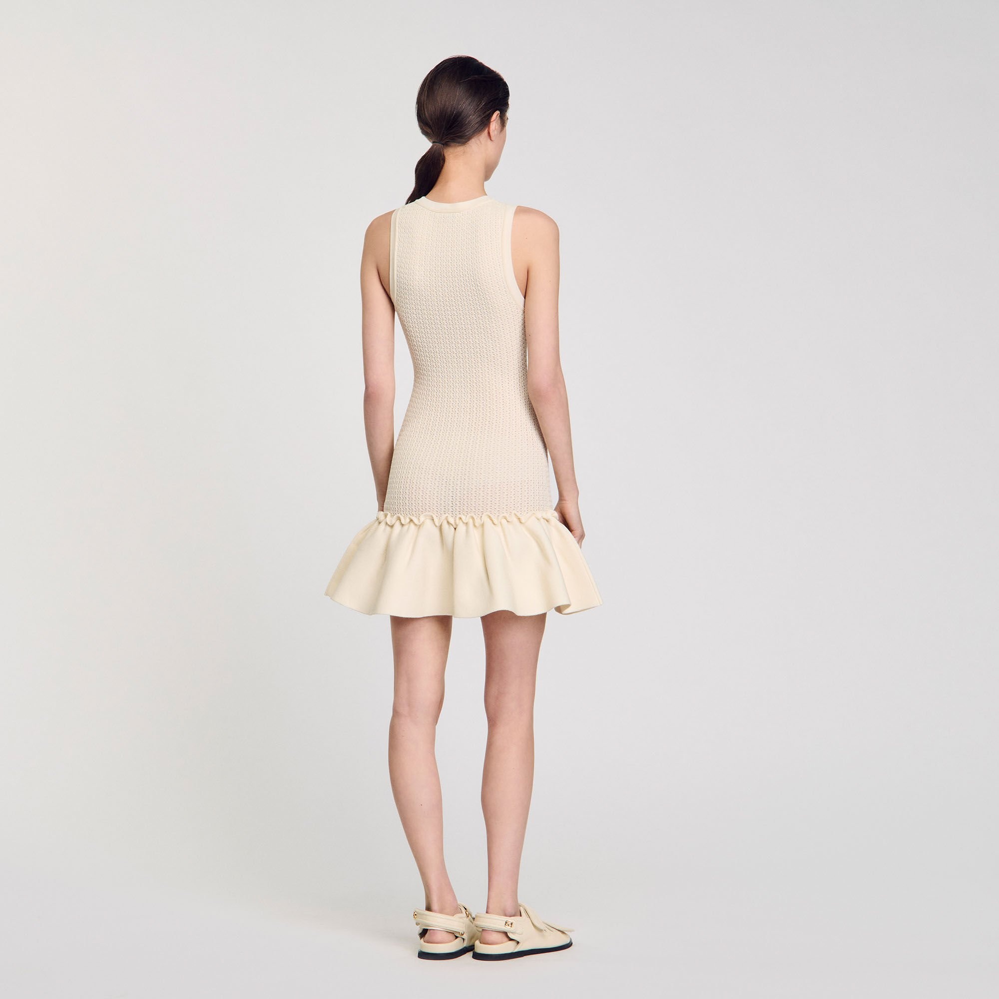 MINI KNIT DRESS WITH RUFFLE - 5
