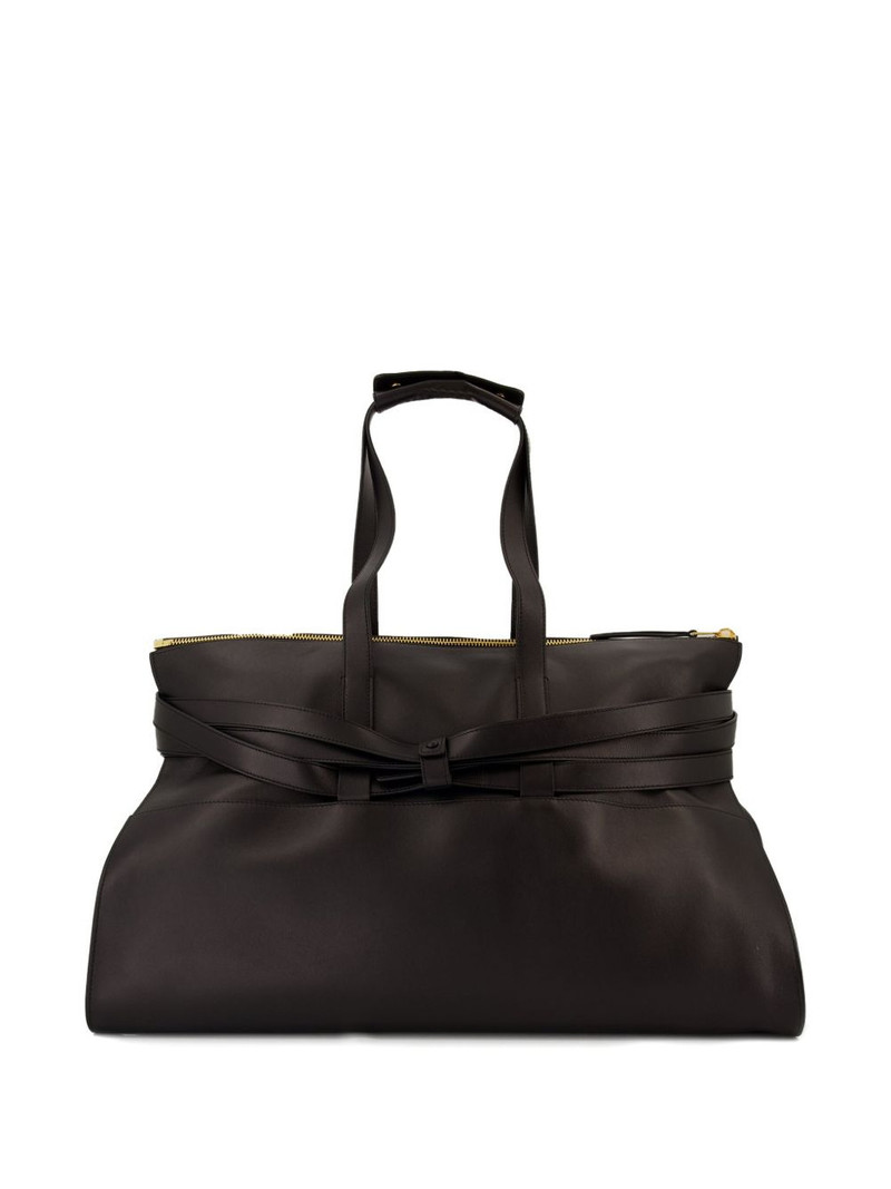 Moschino belted leather tote bag outlook