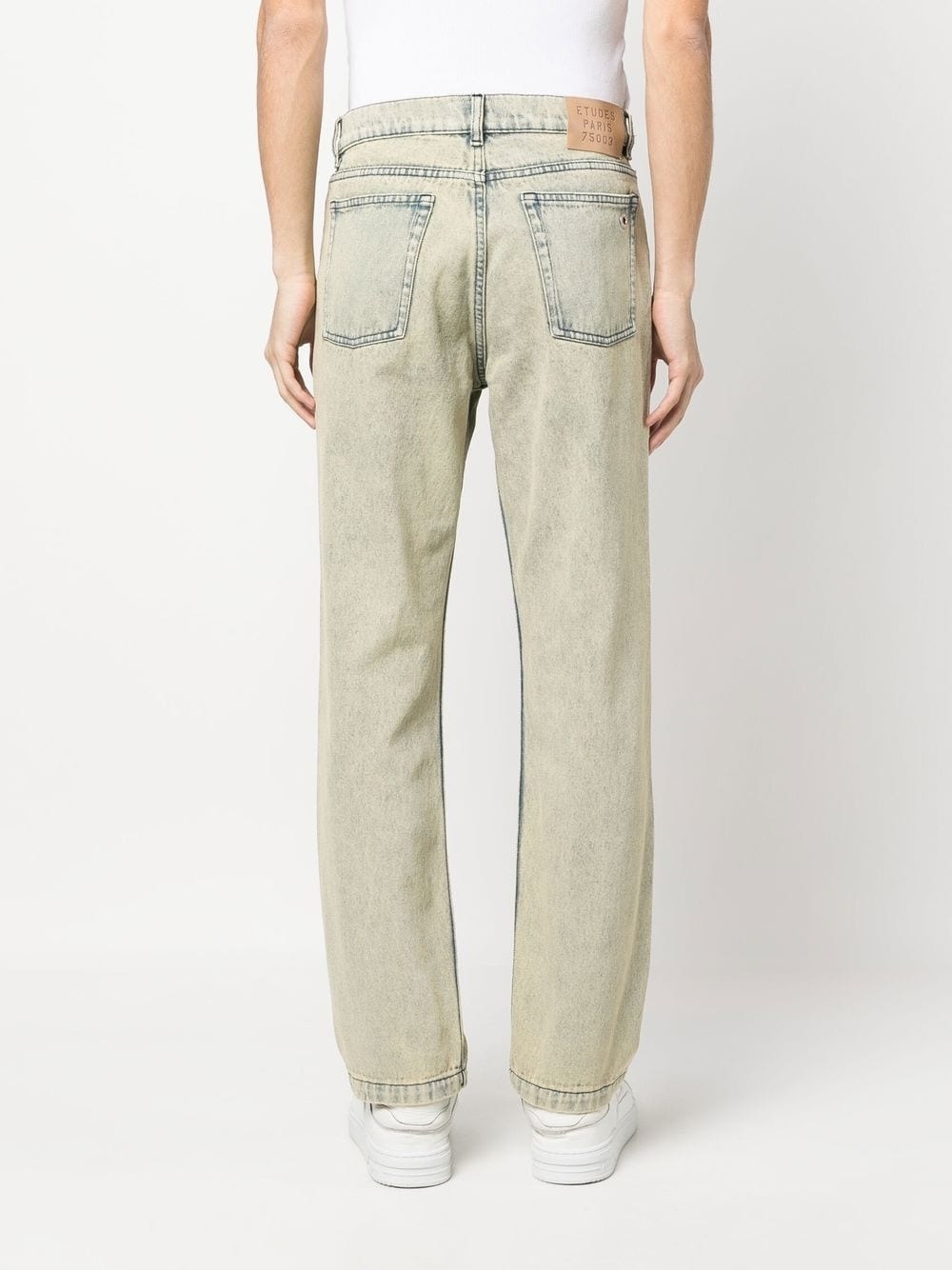 washed straight-leg jeans - 4