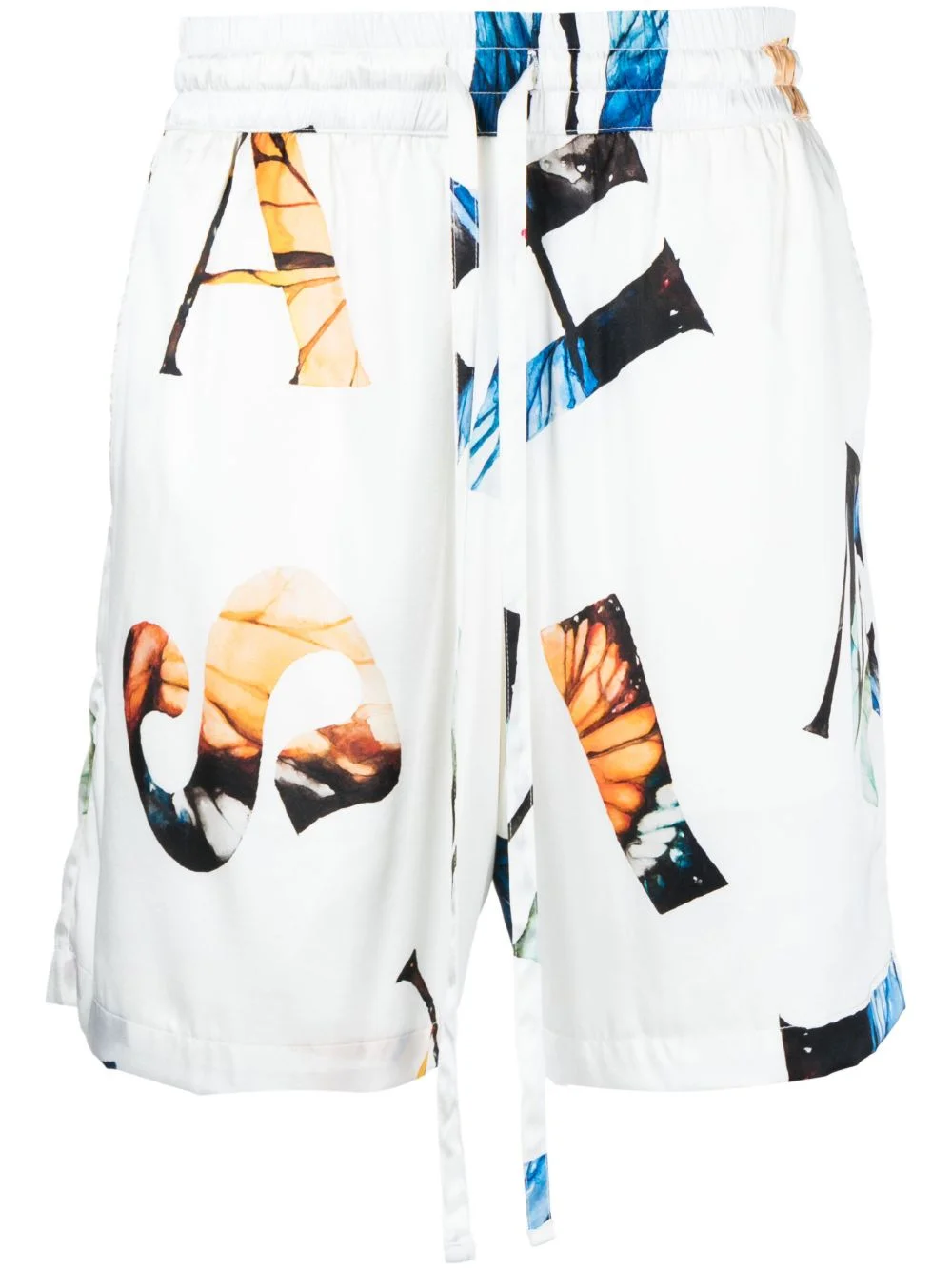 graphic-print silk shorts - 1