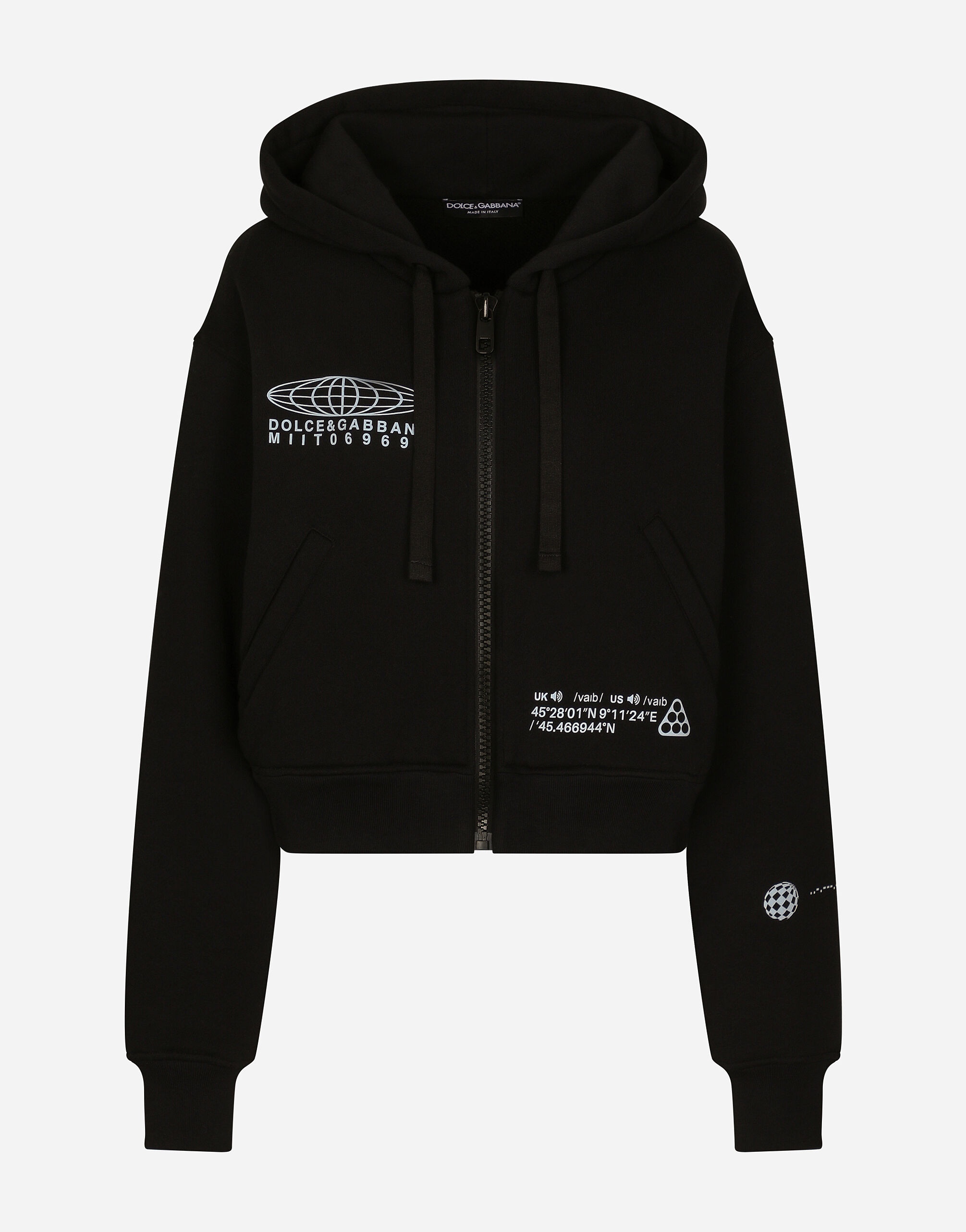 Long-sleeved cotton jersey hoodie DGVIB3 - 2
