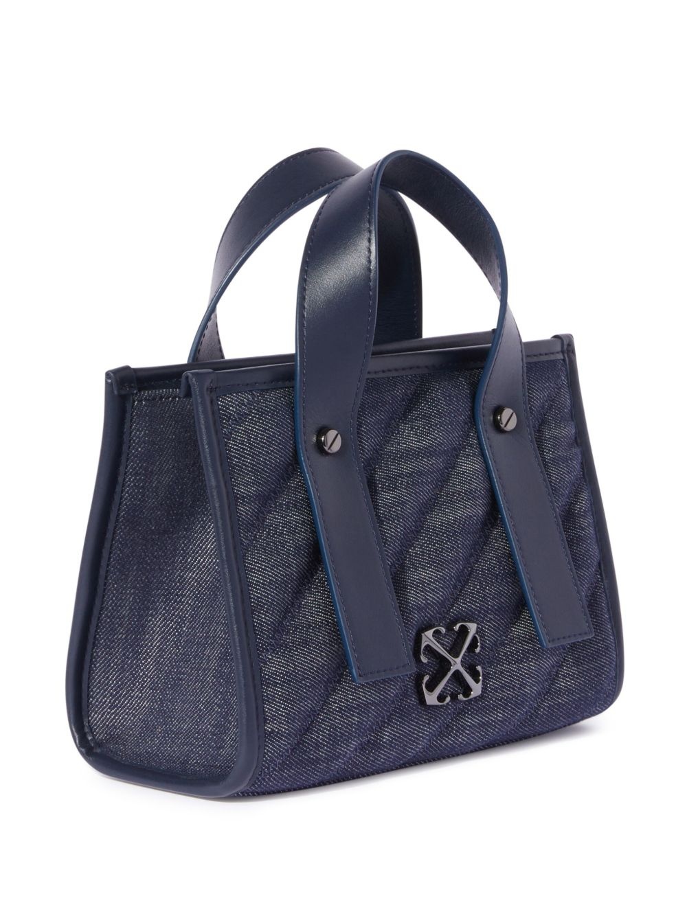 quilted denim tote bag - 4