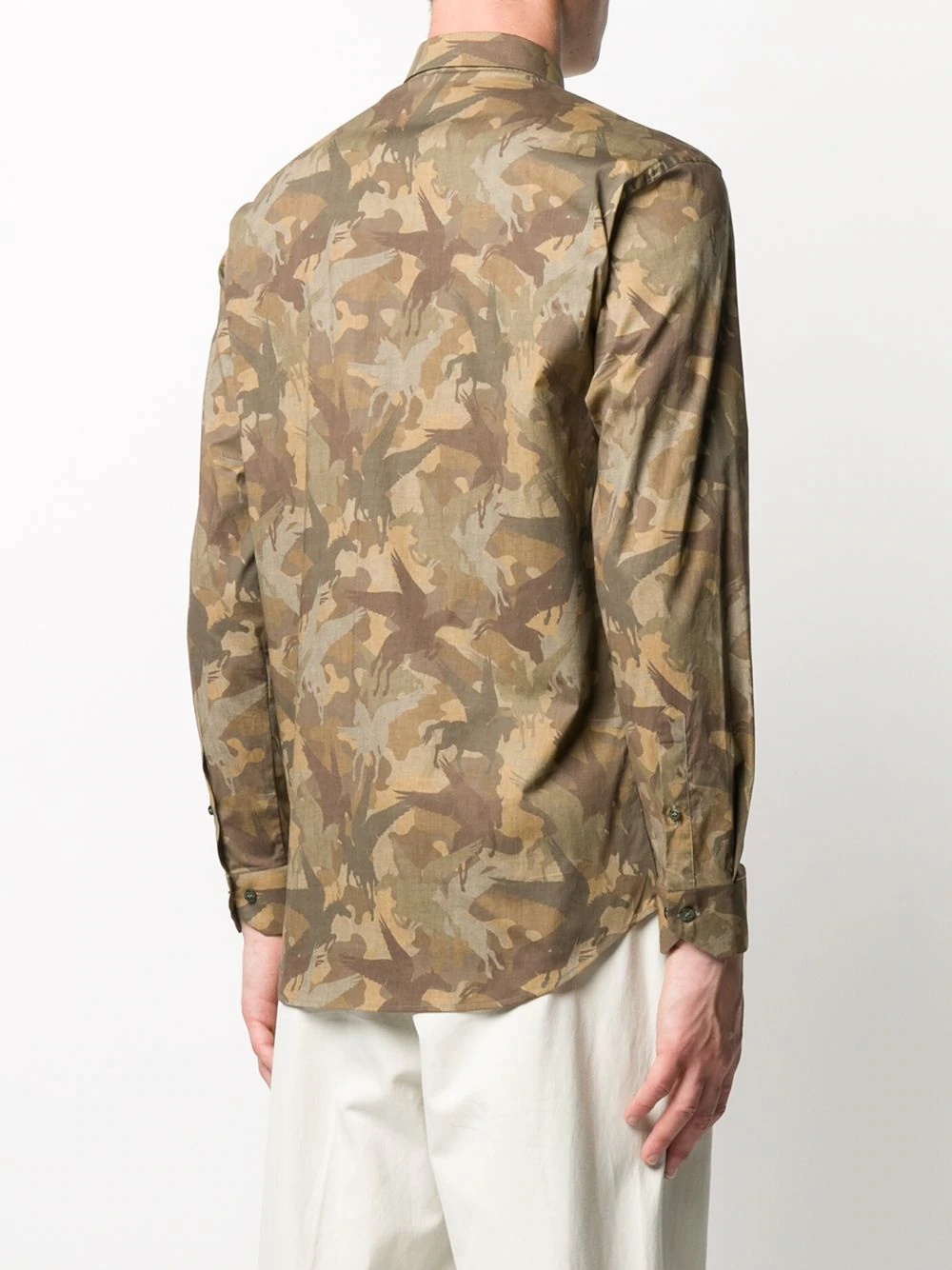 long-sleeved camouflage print shirt - 4