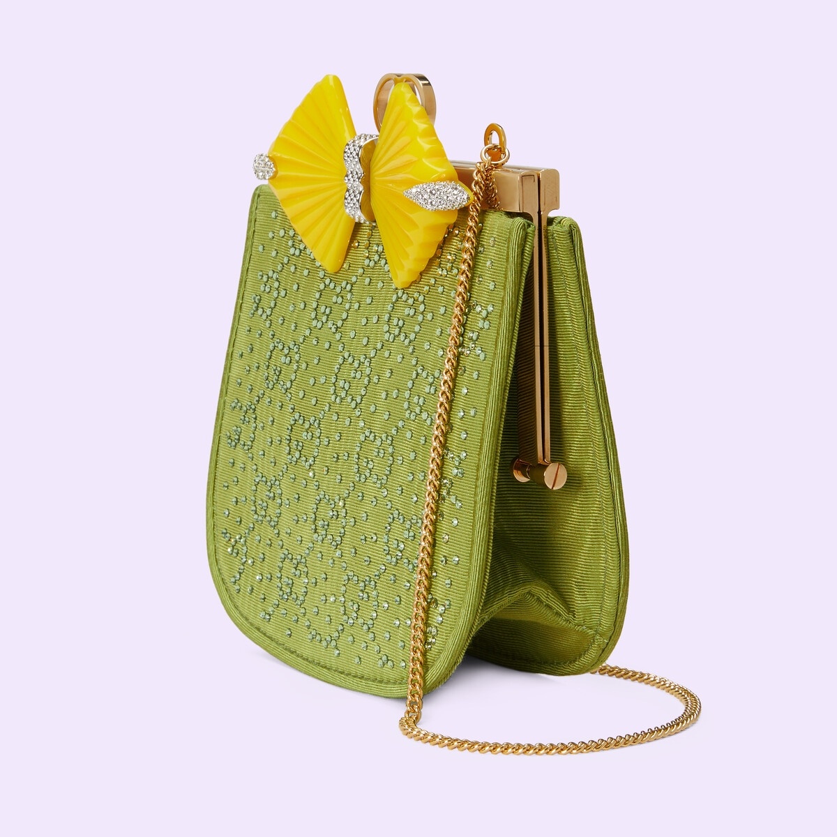 GG moire fabric handbag with bow - 2