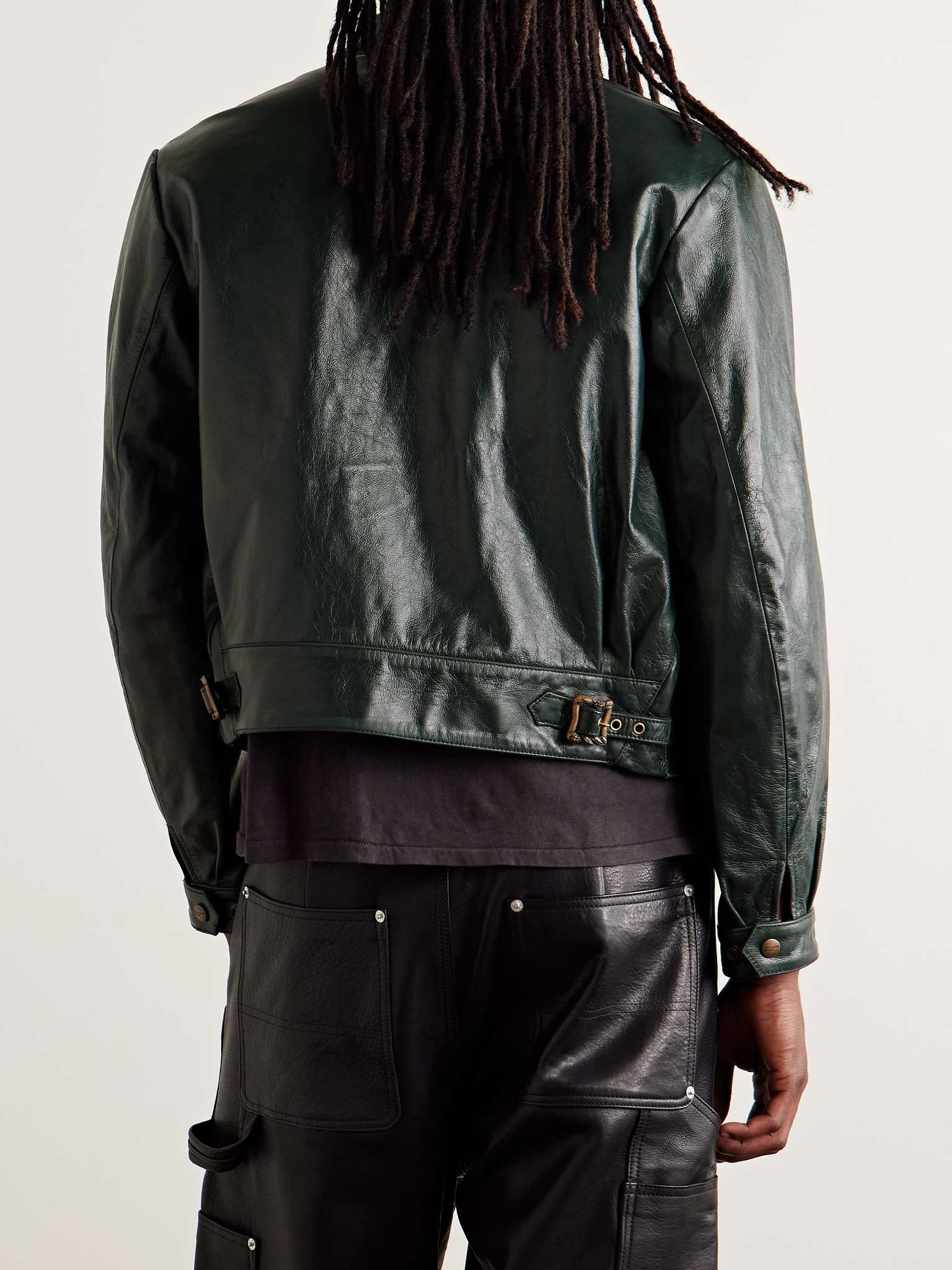 Enfants Riches Déprimés Scorpio Rising Cropped Textured-Leather Jacket ...