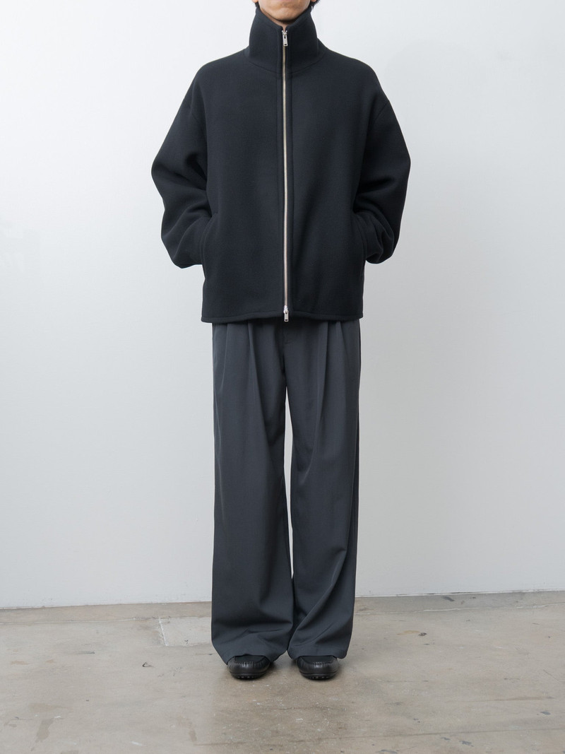 Melton Stand Collar Zip Blouson - Black 10