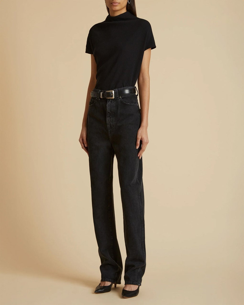 KHAITE Belt Benny Sílver Buckle Black outlook