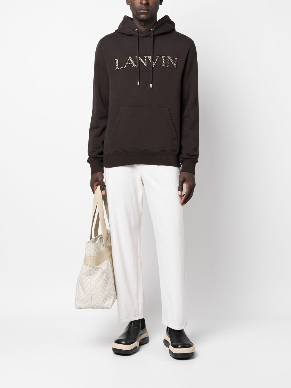 embroidered-logo cotton hoodie - 2