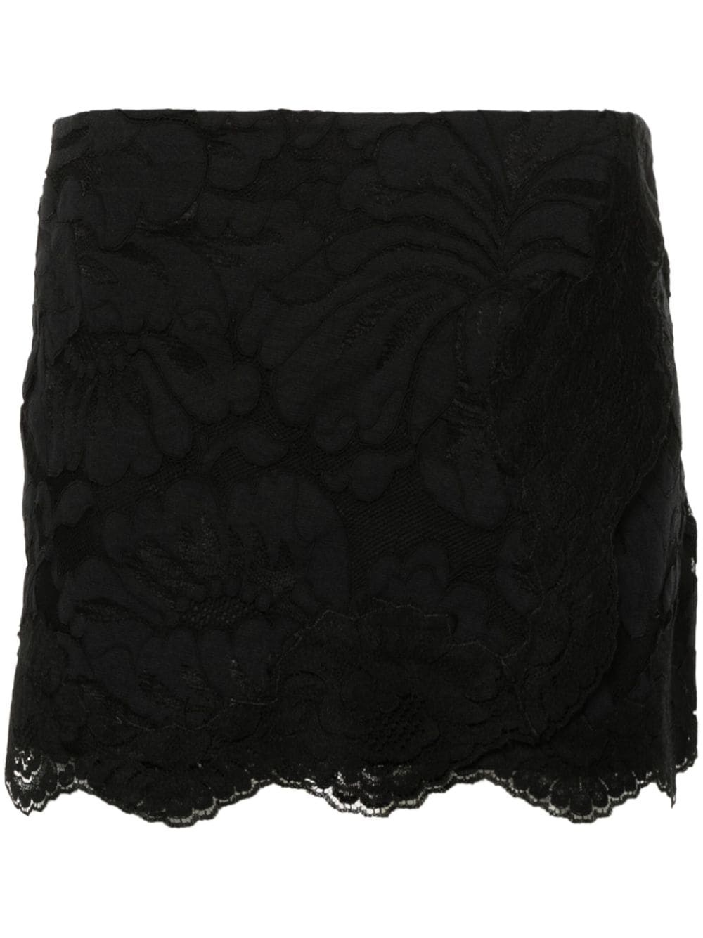 floral-lace mini skirt - 1