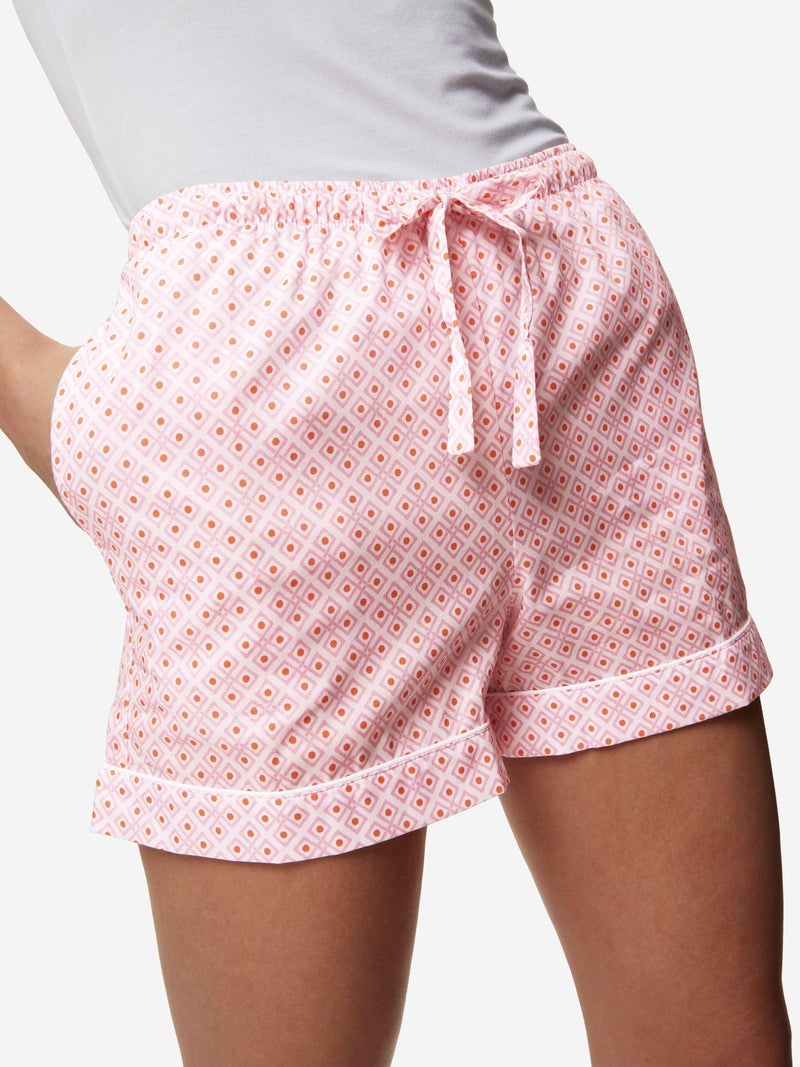 Women's Lounge Shorts Ledbury 56 Cotton Batiste Pink - 3