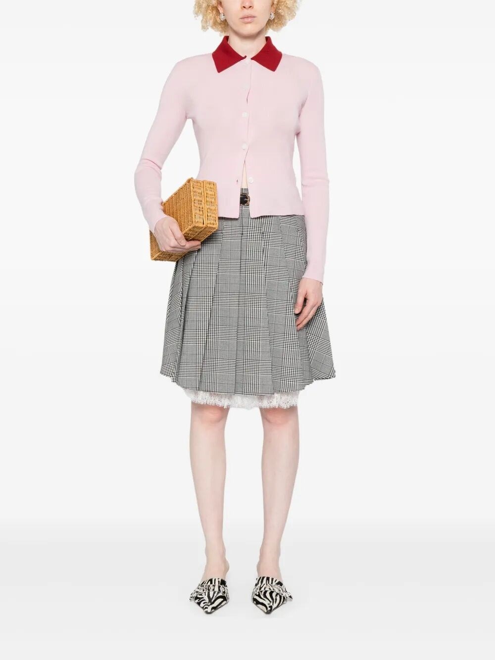 スカート Self-Portrait Prince Of Wales Check Pleated Midi Skirt Prince Of Wales Check Pleated Midi Skirt – self-portrait