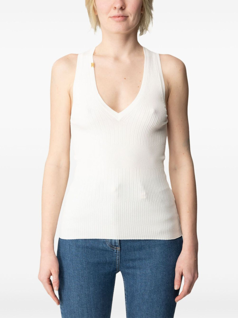 ribbed V-neck top 1
