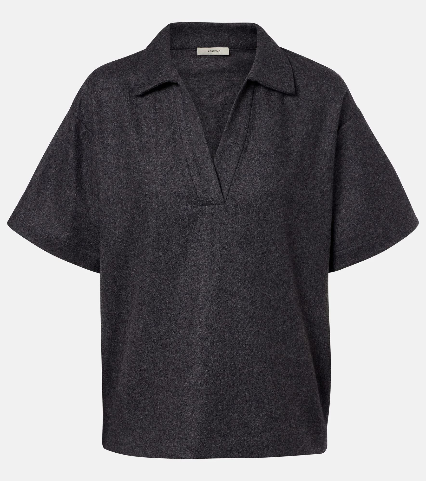 Modena wool and cashmere flannel polo shirt - 1