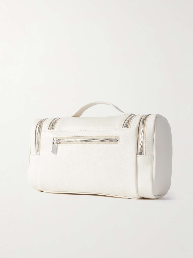 Brunello Cucinelli Textured-leather cosmetics case outlook